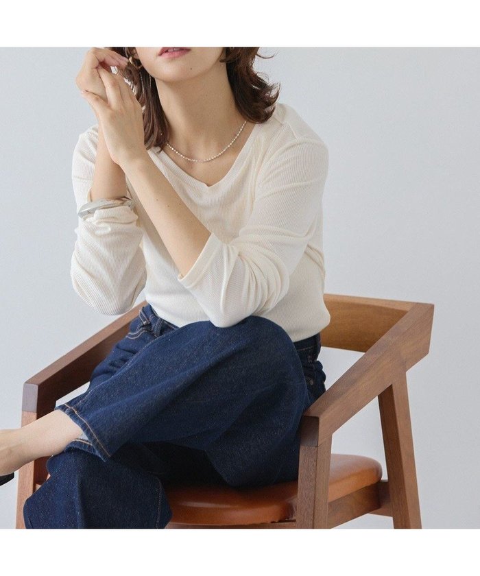 【アメリカンホリック/AMERICAN HOLIC】のシアーリブプルオーバー インテリア・キッズ・メンズ・レディースファッション・服の通販 founy(ファニー) https://founy.com/ ファッション Fashion レディースファッション Fashion for Women トップス・カットソー Cut & Sew Tops シャツ・ブラウス・オフィスカジュアル Elegant Blouses & Button-Ups ロングTシャツ・Tシャツ Longline T-Shirts & Tees カジュアルプルオーバー・ニットトップス Pullovers & Knit Tops / Casual Pullovers カットソー・ベーシックTシャツ Cut-and-Sewn Tops / Stretch Tees & Basics アメリカン American Style インナー Innerwear カットソー Cut and Sewn Top カーディガン Cardigan, Knitwear ジャケット Jacket, Outerwear スタイリッシュ Stylish, Fashionable デニム Denim, Jeans Material ポケット Pocket, Pocket Detail ラウンド Round, Round Neck A/W・秋冬 Autumn/Winter エレガント 上品 Elegant |ID: prp329100004840110 ipo3291000000035270041