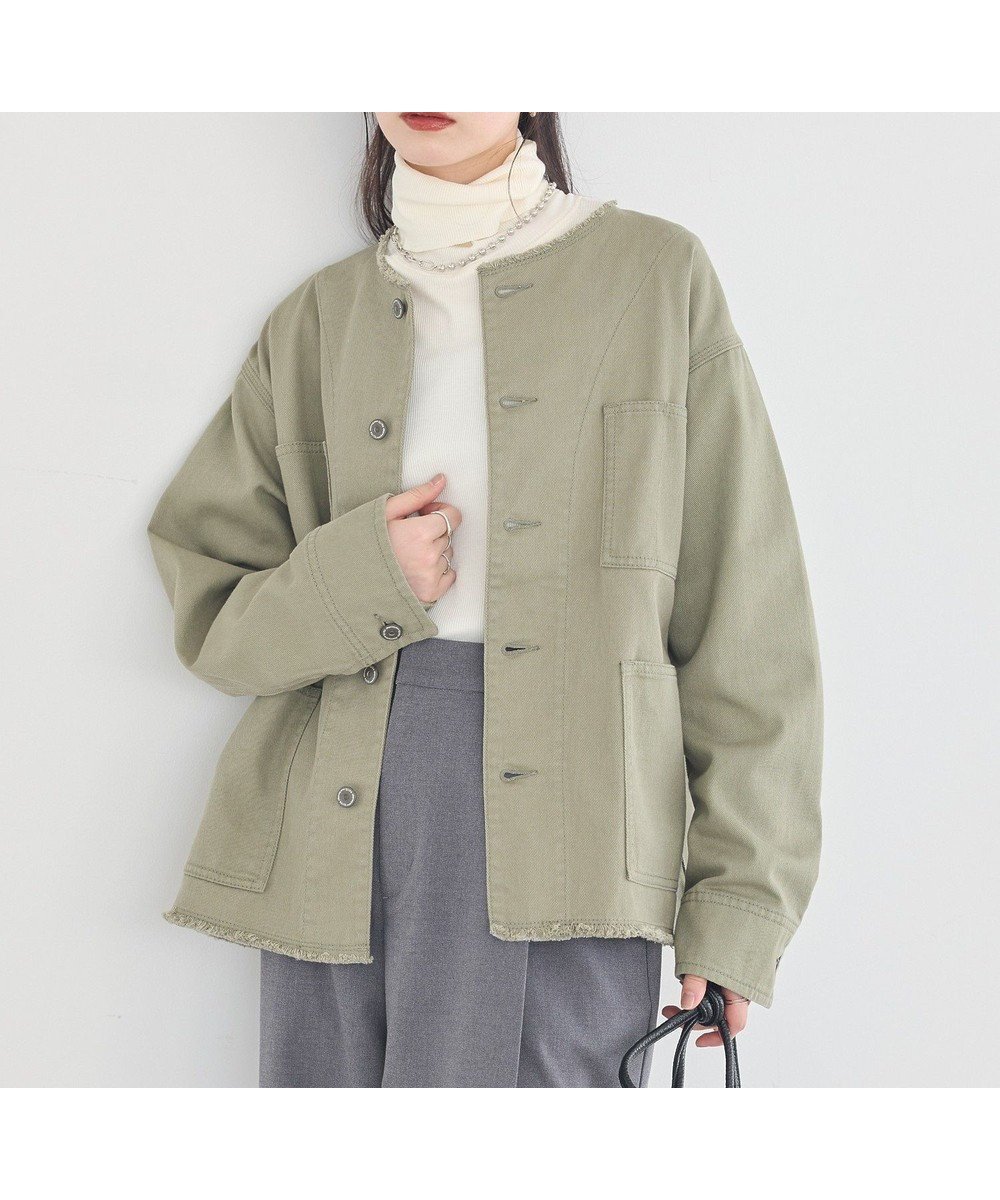【アースミュージックアンドエコロジー/earth music&ecology】の【綿100%】ノーカラーカバーオール 人気、トレンドファッション・服の通販 founy(ファニー) ファッション Fashion レディースファッション Fashion for Women アウター Coat / Outerwear Collection レディースジャケット・軽アウター Jackets ノーカラージャケット / シンプル上品コーデ Collarless Jackets 春 Spring カットソー Cut and Sewn Top シンプル Simple, Minimal ジャケット Jacket, Outerwear デニム Denim, Jeans Material フリンジ Fringe, Tassel ボトム Bottoms, Lower Wear ポケット Pocket, Pocket Detail S/S・春夏 SS, Spring/Summer, Warm Season 夏 Summer other-1|ID: prp329100004840143 ipo3291000000035270159