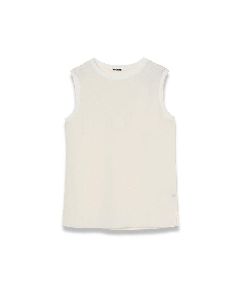 【ジョゼフ/JOSEPH】の【FOUNDATIONS】クレープドソワ ノースリーブ インテリア・キッズ・メンズ・レディースファッション・服の通販 founy(ファニー) 　ファッション　Fashion　レディースファッション　Fashion for Women　トップス・カットソー　Cut & Sew Tops　キャミソール&ノースリーブ　Camisoles & Sleeveless Tops　シャツ・ブラウス・オフィスカジュアル　Elegant Blouses & Button-Ups　エレガント 上品　Elegant　春　Spring　クラシック　Classic, Timeless Style　コレクション　Collection, Seasonal Line　シルク　Silk, 100% Silk　シンプル　Simple, Minimal　ノースリーブ　Sleeveless, No-Sleeve　ファブリック　Fabric, Textile　フィット　Fit, Slim Fit　ラグジュアリー　Luxury, Elegant　レギュラー　Regular, Standard Fit　S/S・春夏　SS, Spring/Summer, Warm Season　夏　Summer　Ivory|ID: prp329100004840164 ipo3291000000035530111