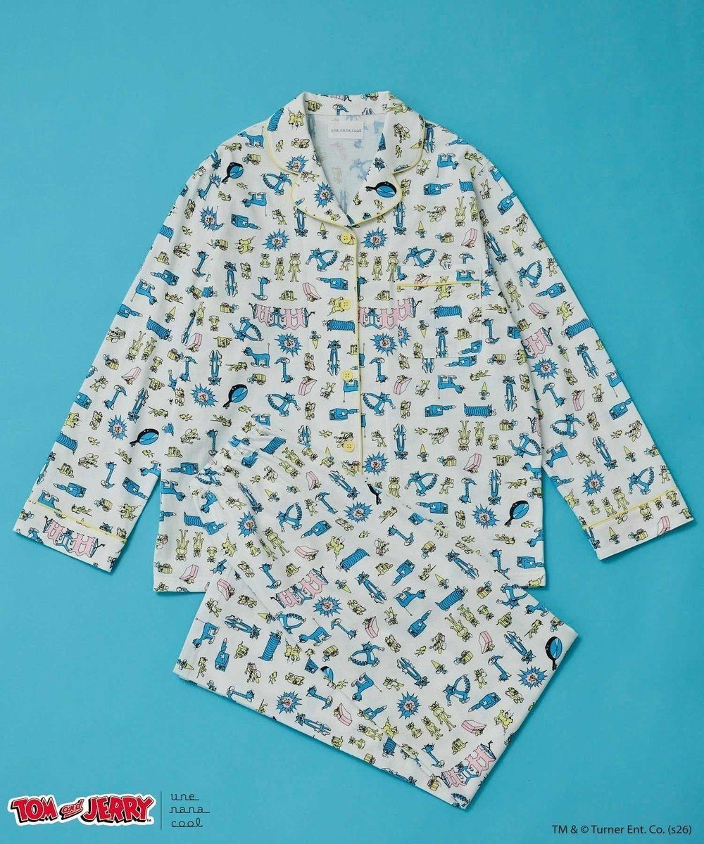 【ウンナナクール/une nana cool】のトムとジェリー × une nana cool【綿100%】長袖開襟パジャマ インテリア・キッズ・メンズ・レディースファッション・服の通販 founy(ファニー) 　ファッション　Fashion　レディースファッション　Fashion for Women　トップス・カットソー　Cut & Sew Tops　おすすめ　Recommended / Our Picks　コラボ　Collaboration, Collab　パジャマ　Pajamas, Sleepwear　ボトム　Bottoms, Lower Wear　ポケット　Pocket, Pocket Detail　モチーフ　Motif, Design Theme　リラックス　Relax, Relaxed Fit　長袖　Long Sleeve, Full Sleeve　アイボリー|ID: prp329100004840190 ipo3291000000035270336