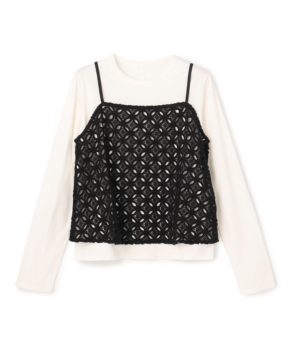 【アンフィーロ 自由区/UNFILO】の【2点セット】ラッセルレース キャミレイヤード Tシャツ 人気、トレンドファッション・服の通販 founy(ファニー) ファッション Fashion レディースファッション Fashion for Women トップス・カットソー Cut & Sew Tops キャミソール&ノースリーブ Camisoles & Sleeveless Tops シャツ・ブラウス・オフィスカジュアル Elegant Blouses & Button-Ups ロングTシャツ・Tシャツ Longline T-Shirts & Tees カットソー・ベーシックTシャツ Cut-and-Sewn Tops / Stretch Tees & Basics インナー Innerwear 春 Spring かぎ針 Crochet カットソー Cut and Sewn Top キャミソール Camisole, Spaghetti Strap Top クロップド Cropped, Short Length シアー Sheer, See-Through ストレッチ Stretch, Stretchy Fabric トレンド Trend, Trending Now フィット Fit, Slim Fit ラッセル Raschel, Raschel Lace レーシー Lacy, Lace-Like レース Lace, Lace Fabric S/S・春夏 SS, Spring/Summer, Warm Season 夏 Summer other-1|ID: prp329100004840194 ipo3291000000035270348