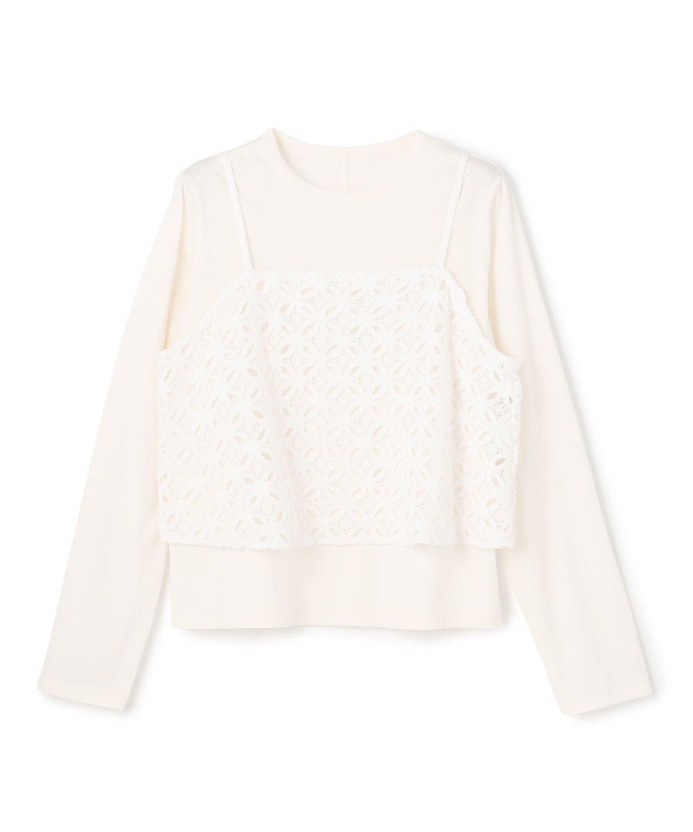 【アンフィーロ 自由区/UNFILO】の【2点セット】ラッセルレース キャミレイヤード Tシャツ インテリア・キッズ・メンズ・レディースファッション・服の通販 founy(ファニー) ファッション Fashion レディースファッション Fashion for Women トップス・カットソー Cut & Sew Tops キャミソール&ノースリーブ Camisoles & Sleeveless Tops シャツ・ブラウス・オフィスカジュアル Elegant Blouses & Button-Ups ロングTシャツ・Tシャツ Longline T-Shirts & Tees カットソー・ベーシックTシャツ Cut-and-Sewn Tops / Stretch Tees & Basics インナー Innerwear 春 Spring かぎ針 Crochet カットソー Cut and Sewn Top キャミソール Camisole, Spaghetti Strap Top クロップド Cropped, Short Length シアー Sheer, See-Through ストレッチ Stretch, Stretchy Fabric トレンド Trend, Trending Now フィット Fit, Slim Fit ラッセル Raschel, Raschel Lace レーシー Lacy, Lace-Like レース Lace, Lace Fabric S/S・春夏 SS, Spring/Summer, Warm Season 夏 Summer オフ|ID: prp329100004840194 ipo3291000000035270350