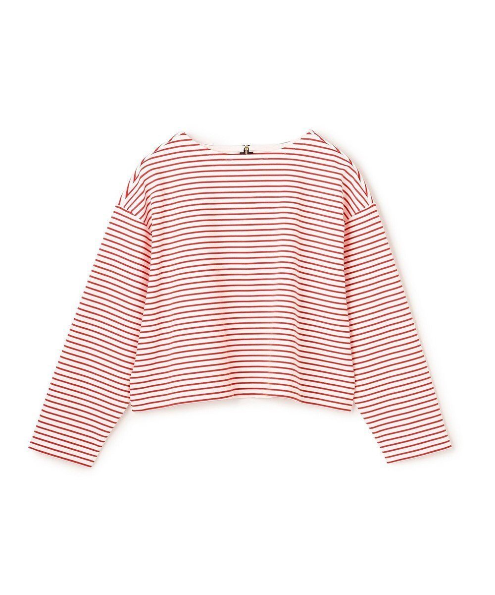 【アンフィーロ 自由区/UNFILO】のハイツイストスムース バックZIP ボーダー インテリア・キッズ・メンズ・レディースファッション・服の通販 founy(ファニー) ファッション Fashion レディースファッション Fashion for Women トップス・カットソー Cut & Sew Tops シャツ・ブラウス・オフィスカジュアル Elegant Blouses & Button-Ups ロングTシャツ・Tシャツ Longline T-Shirts & Tees カットソー・ベーシックTシャツ Cut-and-Sewn Tops / Stretch Tees & Basics 春 Spring カットソー Cut and Sewn Top クロップド Cropped, Short Length 抗菌 Antibacterial, Bacteria-Resistant ジップ Zip, Zipper スリーブ Sleeve, Long Sleeve / Short Sleeve ボーダー Border, Stripe リラックス Relax, Relaxed Fit ワイド Wide, Wide Fit S/S・春夏 SS, Spring/Summer, Warm Season 夏 Summer エレガント 上品 Elegant オフ×レッド|ID: prp329100004840196 ipo3291000000035270357