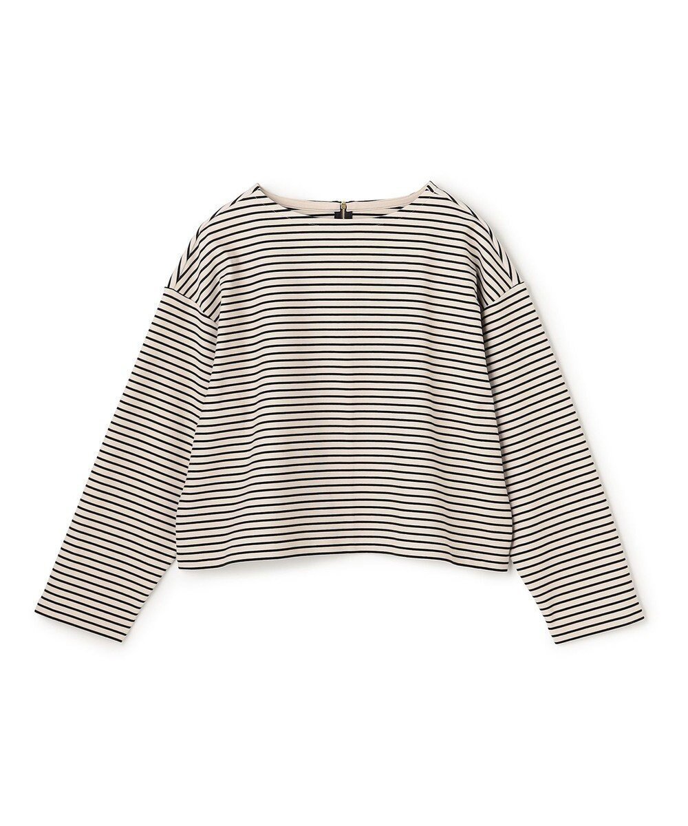 【アンフィーロ 自由区/UNFILO】のハイツイストスムース バックZIP ボーダー インテリア・キッズ・メンズ・レディースファッション・服の通販 founy(ファニー) ファッション Fashion レディースファッション Fashion for Women トップス・カットソー Cut & Sew Tops シャツ・ブラウス・オフィスカジュアル Elegant Blouses & Button-Ups ロングTシャツ・Tシャツ Longline T-Shirts & Tees カットソー・ベーシックTシャツ Cut-and-Sewn Tops / Stretch Tees & Basics 春 Spring カットソー Cut and Sewn Top クロップド Cropped, Short Length 抗菌 Antibacterial, Bacteria-Resistant ジップ Zip, Zipper スリーブ Sleeve, Long Sleeve / Short Sleeve ボーダー Border, Stripe リラックス Relax, Relaxed Fit ワイド Wide, Wide Fit S/S・春夏 SS, Spring/Summer, Warm Season 夏 Summer エレガント 上品 Elegant ベージュ×ブラック|ID: prp329100004840196 ipo3291000000035270358