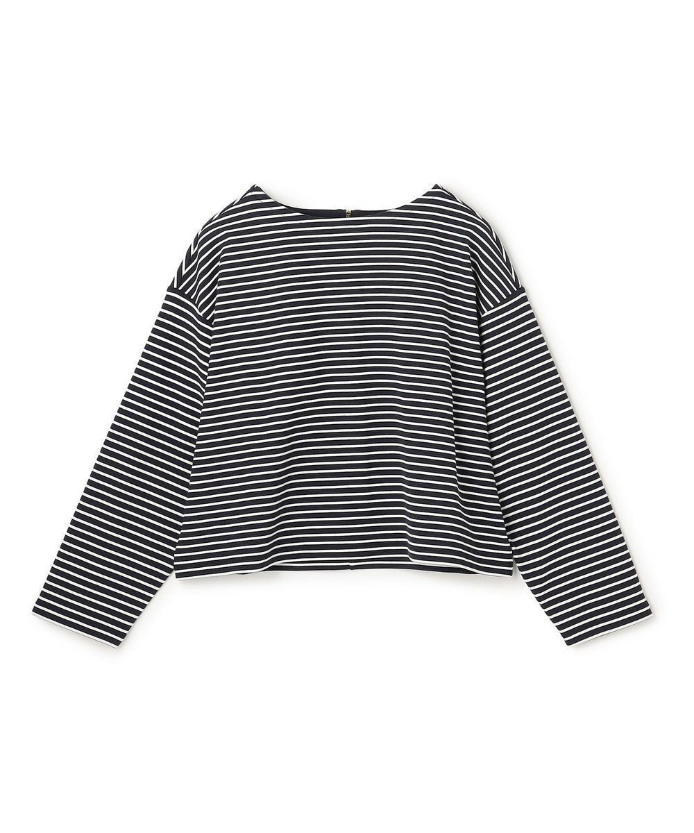 【アンフィーロ 自由区/UNFILO】のハイツイストスムース バックZIP ボーダー インテリア・キッズ・メンズ・レディースファッション・服の通販 founy(ファニー) ファッション Fashion レディースファッション Fashion for Women トップス・カットソー Cut & Sew Tops シャツ・ブラウス・オフィスカジュアル Elegant Blouses & Button-Ups ロングTシャツ・Tシャツ Longline T-Shirts & Tees カットソー・ベーシックTシャツ Cut-and-Sewn Tops / Stretch Tees & Basics 春 Spring カットソー Cut and Sewn Top クロップド Cropped, Short Length 抗菌 Antibacterial, Bacteria-Resistant ジップ Zip, Zipper スリーブ Sleeve, Long Sleeve / Short Sleeve ボーダー Border, Stripe リラックス Relax, Relaxed Fit ワイド Wide, Wide Fit S/S・春夏 SS, Spring/Summer, Warm Season 夏 Summer エレガント 上品 Elegant ネイビー×オフ|ID: prp329100004840196 ipo3291000000035270359