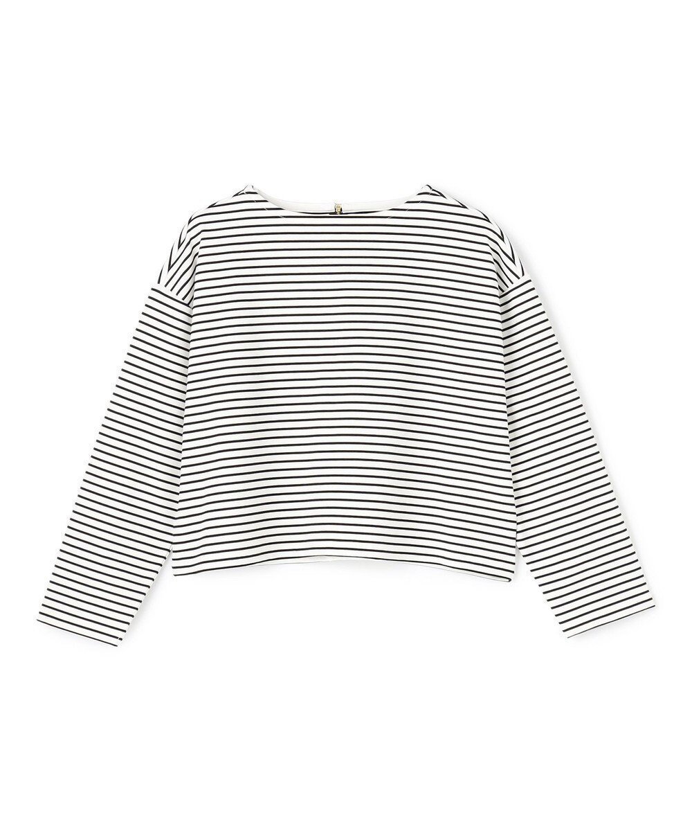 【アンフィーロ 自由区/UNFILO】のドライタッチリブ バックZIP ボーダートップス インテリア・キッズ・メンズ・レディースファッション・服の通販 founy(ファニー) 　ファッション　Fashion　レディースファッション　Fashion for Women　トップス・カットソー　Cut & Sew Tops　シャツ・ブラウス・オフィスカジュアル　Elegant Blouses & Button-Ups　ロングTシャツ・Tシャツ　Longline T-Shirts & Tees　カットソー・ベーシックTシャツ　Cut-and-Sewn Tops / Stretch Tees & Basics　春　Spring　カットソー　Cut and Sewn Top　クロップド　Cropped, Short Length　抗菌　Antibacterial, Bacteria-Resistant　ジップ　Zip, Zipper　スリーブ　Sleeve, Long Sleeve / Short Sleeve　ボーダー　Border, Stripe　リラックス　Relax, Relaxed Fit　ワイド　Wide, Wide Fit　S/S・春夏　SS, Spring/Summer, Warm Season　夏　Summer　エレガント 上品　Elegant　オフ×ブラック|ID: prp329100004840196 ipo3291000000035650514