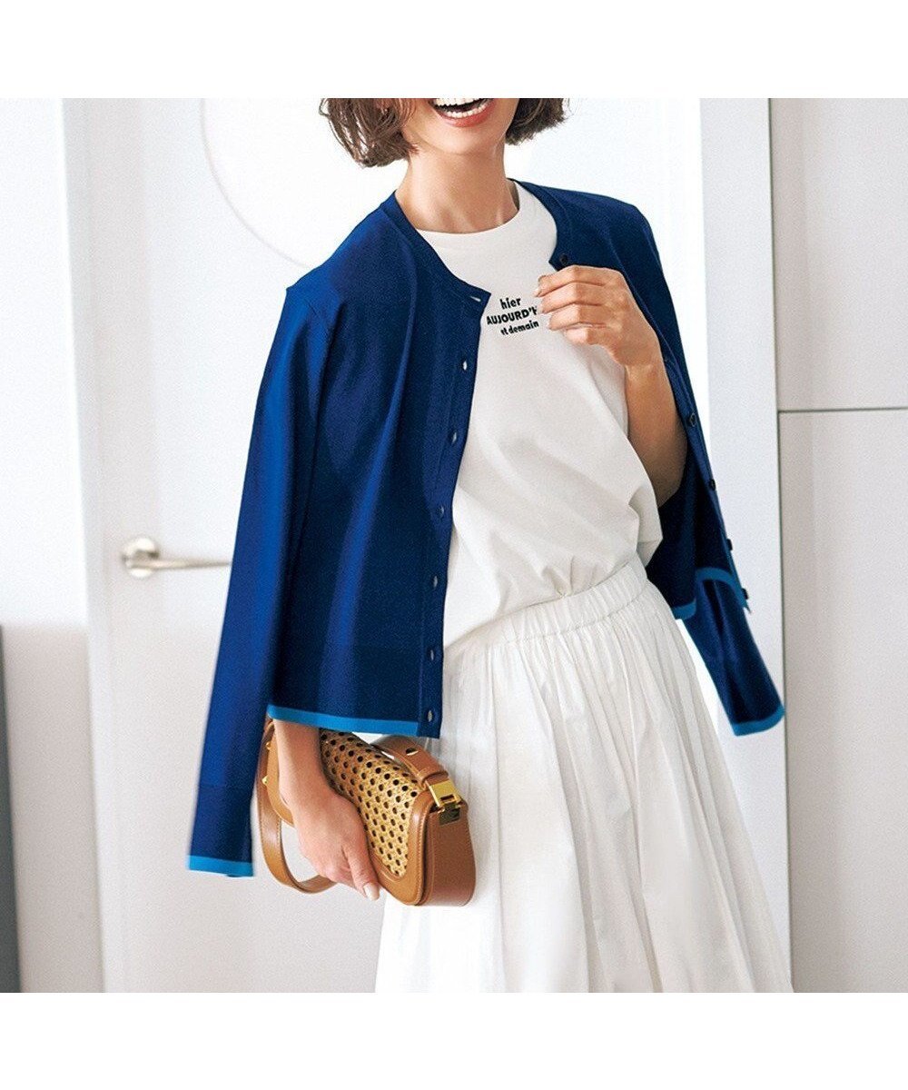 【アンフィーロ 自由区/UNFILO】のマイビューティニット バイカラー カーディガン インテリア・キッズ・メンズ・レディースファッション・服の通販 founy(ファニー) ファッション Fashion レディースファッション Fashion for Women トップス・カットソー Cut & Sew Tops ニット Knit Tops & Sweaters カーディガン・羽織り Layered Style Cardigans ウォッシャブル Machine Washable 春 Spring カーディガン Cardigan, Knitwear 抗菌 Antibacterial, Bacteria-Resistant ツイスト Tweed, Tweed Fabric 人気 Popular, Best Seller S/S・春夏 SS, Spring/Summer, Warm Season 夏 Summer ディープブルー×ターコイズ|ID: prp329100004840198 ipo3291000000036212228