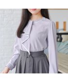 【ティアクラッセ/Tiaclasse】の【2WAY・新色追加】取り外し可能な​配色パイピングボウタイブラウス グレー×オフホワイト|ID: prp329100004840209 ipo3291000000035568140