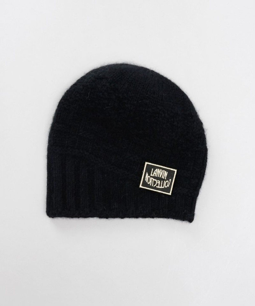 【アウロラ/AURORA】の【 LANVIN COLLECTION(ランバン コレクション) 】斜め切り替えニットワッチ インテリア・キッズ・メンズ・レディースファッション・服の通販 founy(ファニー) 　ファッション　Fashion　レディースファッション　Fashion for Women　トップス・カットソー　Cut & Sew Tops　ニット　Knit Tops & Sweaters　キャップ&ハット　Hats & Caps　アシンメトリー　Asymmetrical Style　コレクション　Collection, Seasonal Line　シンプル　Simple, Minimal　ブローチ　Brooch, Pin Brooch　ホールガーメント　WholeGarment, Seamless Knit　ラグジュアリー　Luxury, Elegant　冬　Winter / This Winter　帽子　Hat, Headwear　ブラック|ID: prp329100004840238 ipo3291000000035726677
