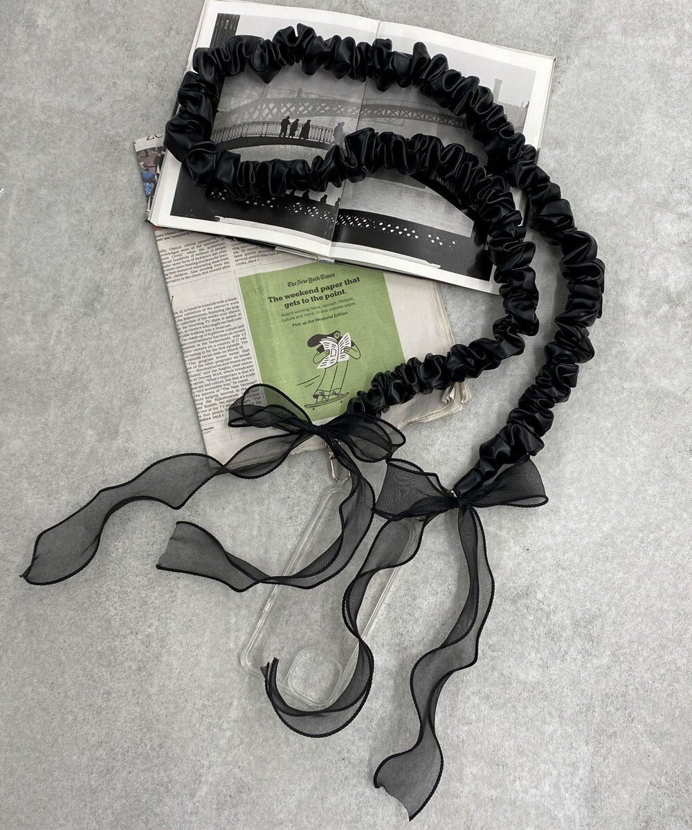 【ウィゴー/WEGO】のセットリボンPUストラップ インテリア・キッズ・メンズ・レディースファッション・服の通販 founy(ファニー) 　ファッション　Fashion　レディースファッション　Fashion for Women　スポーツウェア　Functional & Stylish Sportswear　おすすめ　Recommended / Our Picks　アクセサリー　Fashion Accessories　スポーツ　Sports, Activewear　スマホ　Smartphone, Mobile Device　スマホショルダーバッグ　Smartphone Shoulder Bag　トレンド　Trend, Trending Now　モバイル　Mobile, Smartphone　ラップ　Wrap, Wrap Design　リボン　Ribbon, Bow　ブラック|ID: prp329100004840264 ipo3291000000035270591