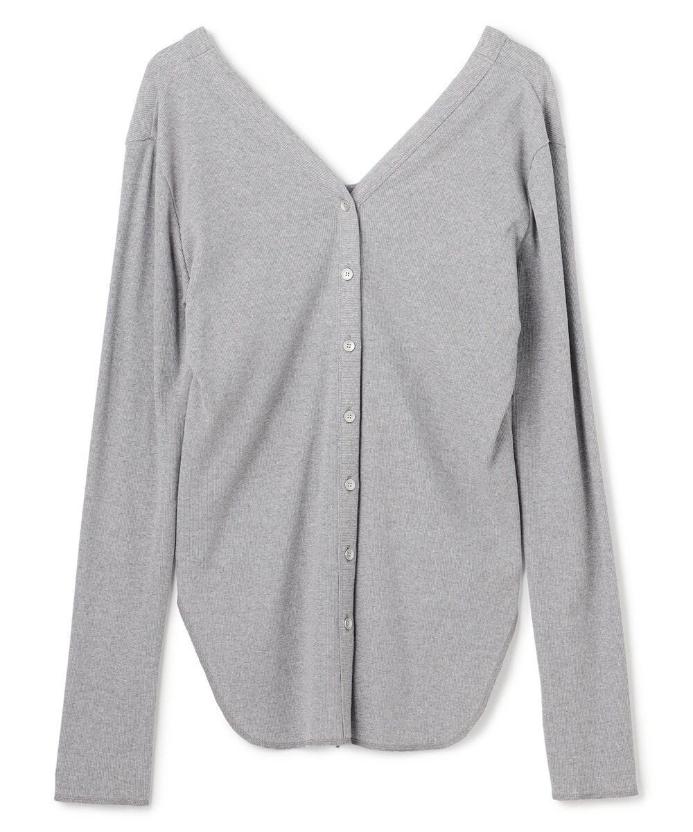 【アンクレイヴ/uncrave】のヴィンテージリブ 2WAYトップス インテリア・キッズ・メンズ・レディースファッション・服の通販 founy(ファニー) ファッション Fashion レディースファッション Fashion for Women トップス・カットソー Cut & Sew Tops シャツ・ブラウス・オフィスカジュアル Elegant Blouses & Button-Ups ロングTシャツ・Tシャツ Longline T-Shirts & Tees カットソー・ベーシックTシャツ Cut-and-Sewn Tops / Stretch Tees & Basics カットソー Cut and Sewn Top カーディガン Cardigan, Knitwear ストレッチ Stretch, Stretchy Fabric スリット Slit, Slit Detail テレコ Ribbed, Rib Stitch 長袖 Long Sleeve, Full Sleeve フィット Fit, Slim Fit A/W・秋冬 Autumn/Winter エレガント 上品 Elegant グレー|ID: prp329100004840294 ipo3291000000035270706