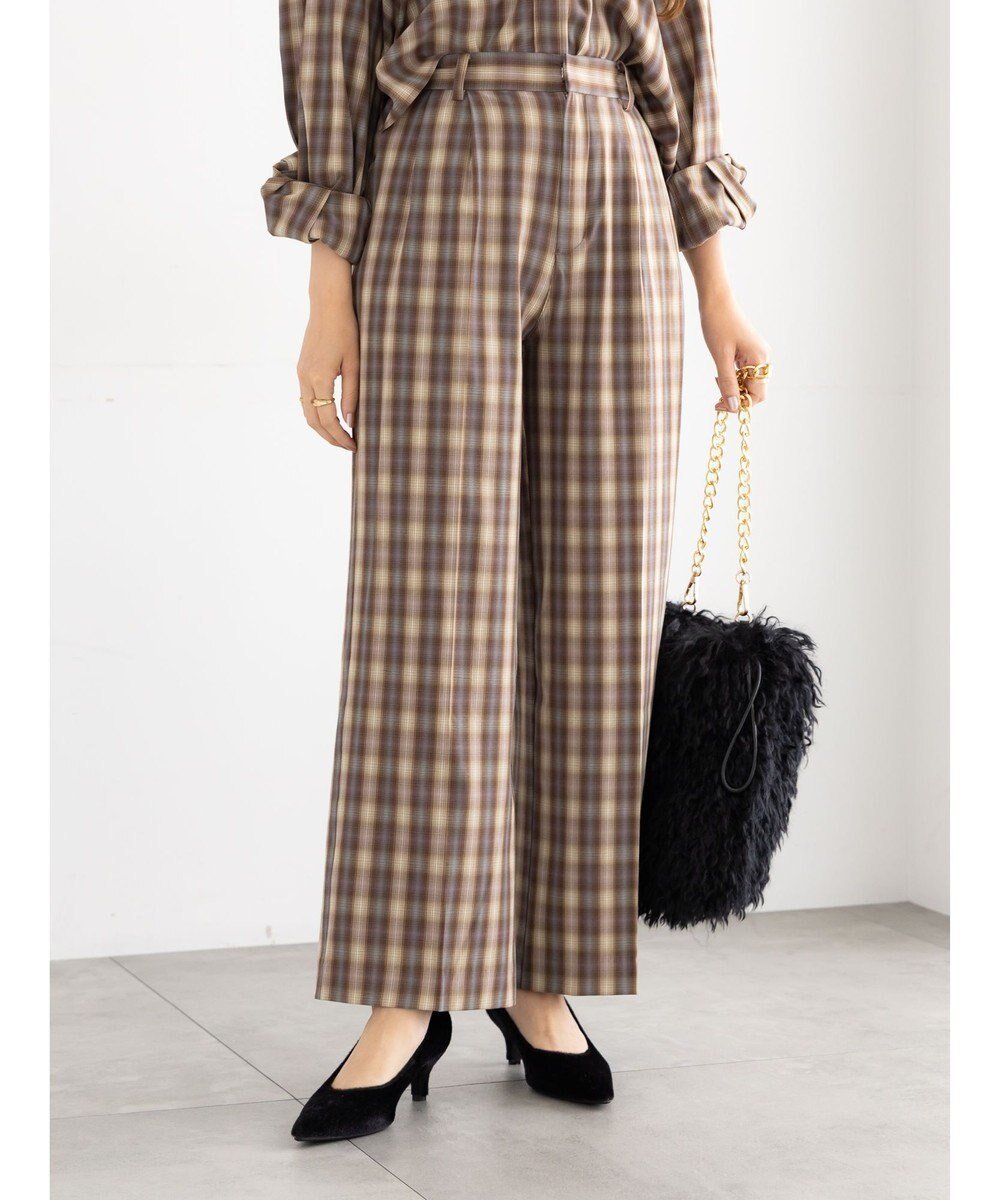 【テチチ/Te chichi】のチェックスラックス(セットアップ可)《2025Autumn catalog item》 インテリア・キッズ・メンズ・レディースファッション・服の通販 founy(ファニー) ファッション Fashion レディースファッション Fashion for Women セットアップ Matching Sets レディースパンツ・ボトムス Pants & Trousers / Bottoms 2025年 2025 2025-2026秋冬・A/W Autumn/Winter 2025–26 AW25–26 スラックス Slacks, Dress Pants セットアップ Set-Up, Coordinated Outfit チェック Check, Plaid, Tartan ワイド Wide, Wide Fit 夏 Summer S/S・春夏 SS, Spring/Summer, Warm Season A/W・秋冬 Autumn/Winter 雑誌 Magazine, Fashion Magazine ブラウン|ID: prp329100004840299 ipo3291000000035270723
