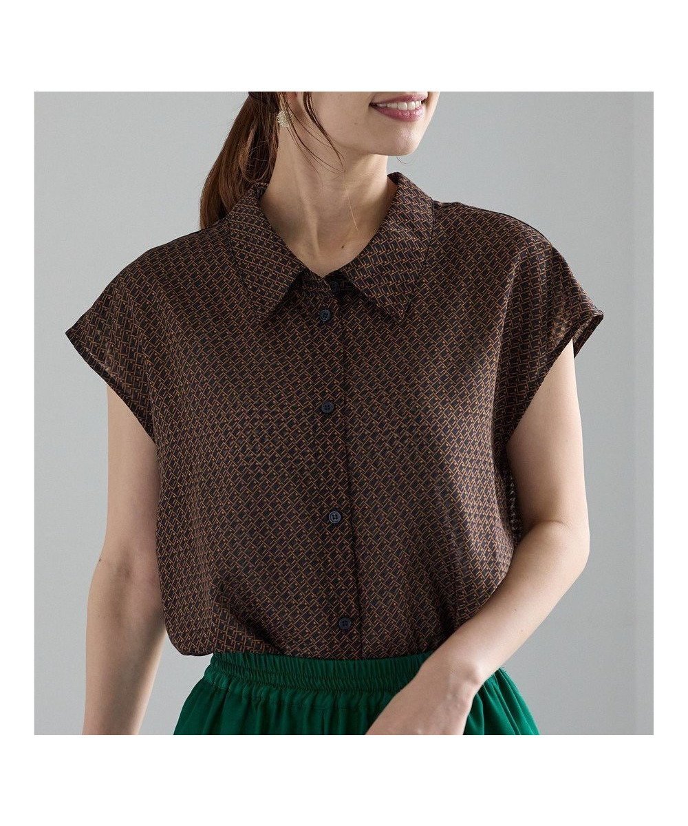 【テチチ/Te chichi】のシアサッカージオメ柄シャツブラウス インテリア・キッズ・メンズ・レディースファッション・服の通販 founy(ファニー) 　ファッション　Fashion　レディースファッション　Fashion for Women　トップス・カットソー　Cut & Sew Tops　シャツ・ブラウス・オフィスカジュアル　Elegant Blouses & Button-Ups　バランス　Balance, Style Balance　ベーシック　Basic, Essential　夏　Summer　S/S・春夏　SS, Spring/Summer, Warm Season　A/W・秋冬　Autumn/Winter　ネイビー|ID: prp329100004840318 ipo3291000000036205818