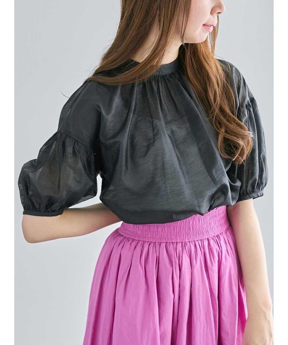 【テチチ/Te chichi】のレザーライクバックリボンブラウス インテリア・キッズ・メンズ・レディースファッション・服の通販 founy(ファニー) 　ファッション　Fashion　レディースファッション　Fashion for Women　トップス・カットソー　Cut & Sew Tops　シャツ・ブラウス・オフィスカジュアル　Elegant Blouses & Button-Ups　シアー　Sheer, See-Through　スリーブ　Sleeve, Long Sleeve / Short Sleeve　リボン　Ribbon, Bow　夏　Summer　S/S・春夏　SS, Spring/Summer, Warm Season　A/W・秋冬　Autumn/Winter　ブラック|ID: prp329100004840327 ipo3291000000036206042