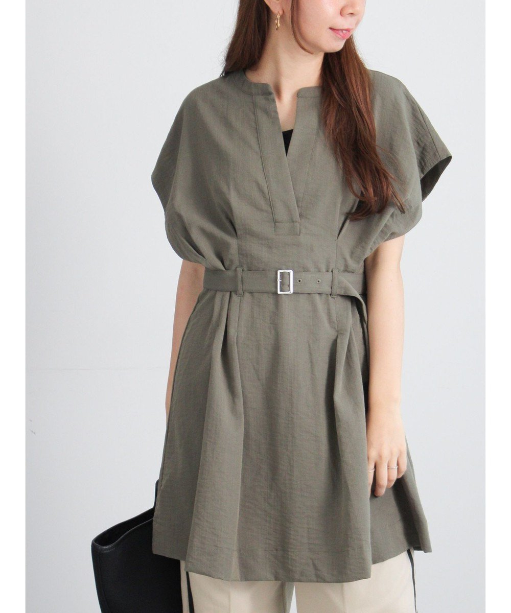 【テチチ/Te chichi】のミリタリーチュニックシャツ インテリア・キッズ・メンズ・レディースファッション・服の通販 founy(ファニー) 　ファッション　Fashion　レディースファッション　Fashion for Women　トップス・カットソー　Cut & Sew Tops　シャツ・ブラウス・オフィスカジュアル　Elegant Blouses & Button-Ups　シンプル　Simple, Minimal　チュニック　Tunic, Long Top　ミリタリー　Military, Army Style　夏　Summer　S/S・春夏　SS, Spring/Summer, Warm Season　A/W・秋冬　Autumn/Winter　カーキ|ID: prp329100004840329 ipo3291000000035523184