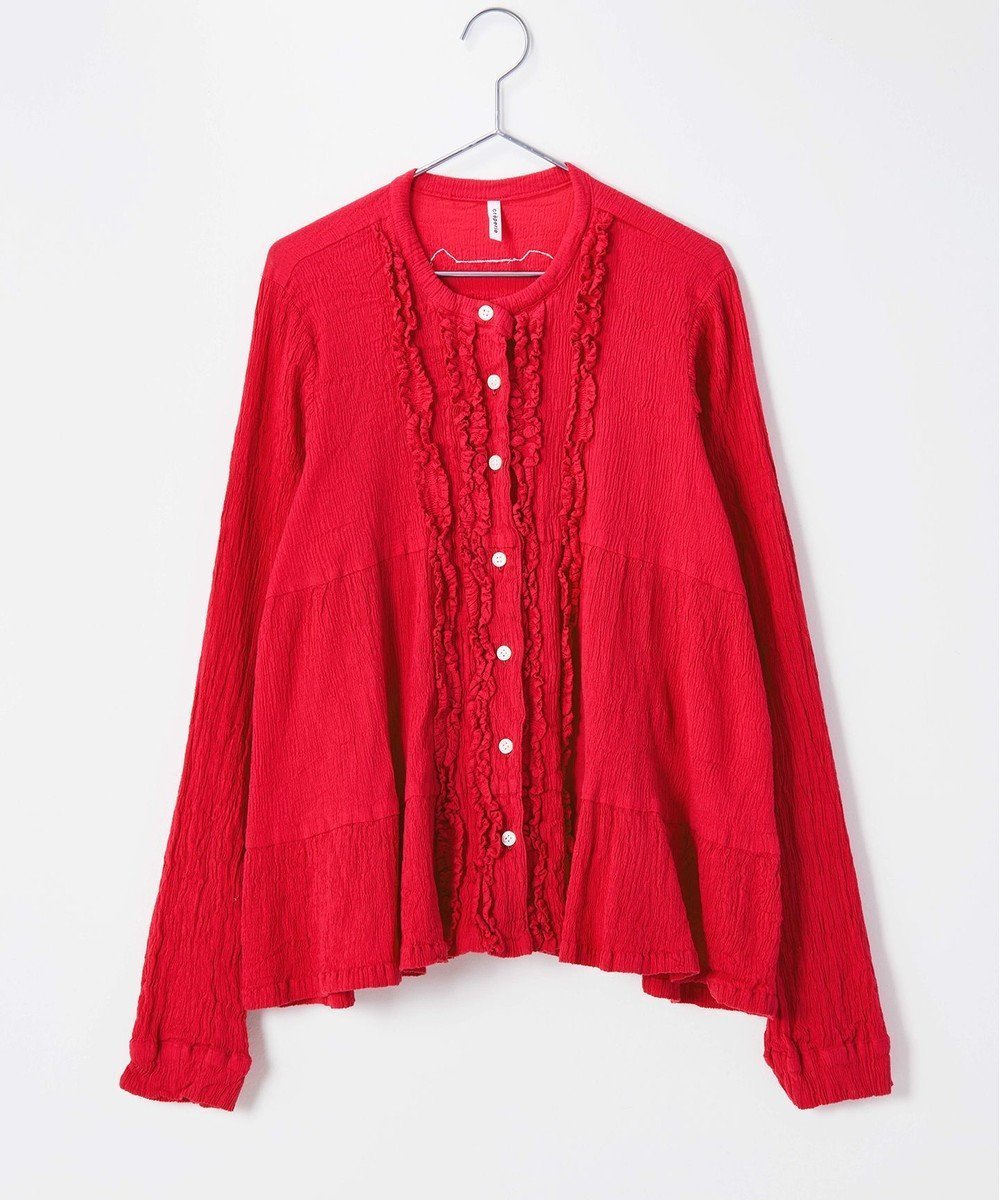 【クレプリツモリチサト/creperie tsumori chisato】のcreperie FRILL TOPS クレプリ フリルトップス インテリア・キッズ・メンズ・レディースファッション・服の通販 founy(ファニー) ファッション Fashion レディースファッション Fashion for Women トップス・カットソー Cut & Sew Tops シャツ・ブラウス・オフィスカジュアル Elegant Blouses & Button-Ups インナー Innerwear カーディガン Cardigan, Knitwear コレクション Collection, Seasonal Line コンパクト Compact, Small Size フォルム Silhouette, Form フリル Frill, Ruffle フロント Front, Front Design A/W・秋冬 Autumn/Winter S/S・春夏 SS, Spring/Summer, Warm Season 日本製 Made In Japan 夏 Summer RED|ID: prp329100004840339 ipo3291000000035802819