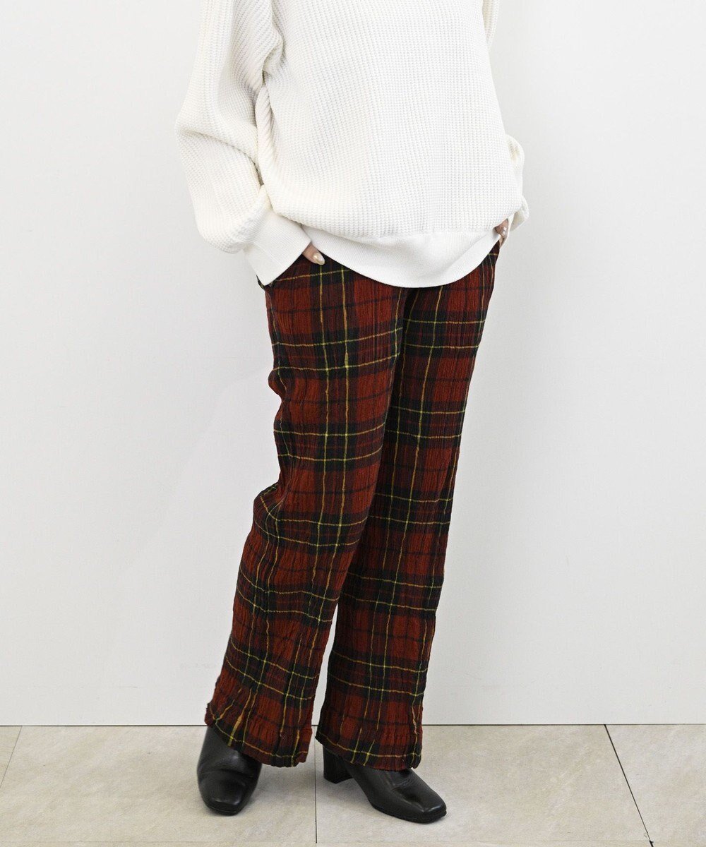 【クレプリツモリチサト/creperie tsumori chisato】のcreperie LONG PANTS -TARTAN CHECK クレプリ タータンチェック ロングパンツ インテリア・キッズ・メンズ・レディースファッション・服の通販 founy(ファニー) 　ファッション　Fashion　レディースファッション　Fashion for Women　パンツ　Pants & Trousers　コレクション　Collection, Seasonal Line　ネコ　Cat, Feline Motif　フォルム　Silhouette, Form　ポケット　Pocket, Pocket Detail　ロング　Long, Long-Length　A/W・秋冬　Autumn/Winter　S/S・春夏　SS, Spring/Summer, Warm Season　日本製　Made In Japan　夏　Summer　TARTAN RED|ID: prp329100004840342 ipo3291000000035830515