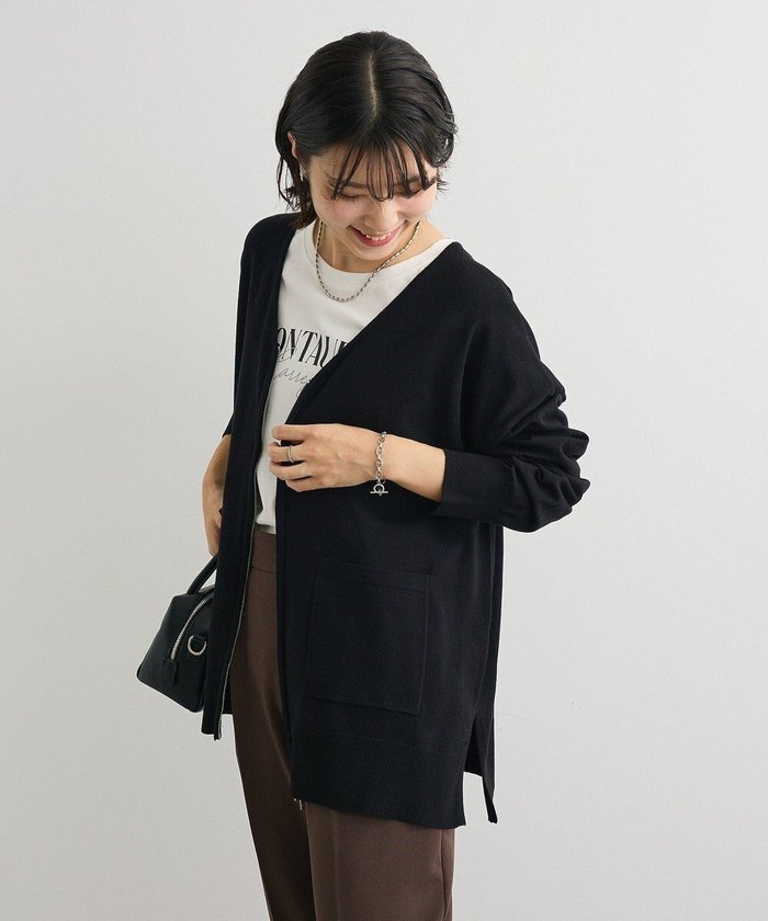 【グリーンパークス/Green Parks】のアンチピリングゆるzipカーディガン インテリア・キッズ・メンズ・レディースファッション・服の通販 founy(ファニー) https://founy.com/ ファッション Fashion レディースファッション Fashion for Women トップス・カットソー Cut & Sew Tops カーディガン・羽織り Layered Style Cardigans インナー Innerwear カーディガン Cardigan, Knitwear シンプル Simple, Minimal ジップ Zip, Zipper ポケット Pocket, Pocket Detail ロング Long, Long-Length エレガント 上品 Elegant A/W・秋冬 Autumn/Winter |ID: prp329100004840352 ipo3291000000036178208