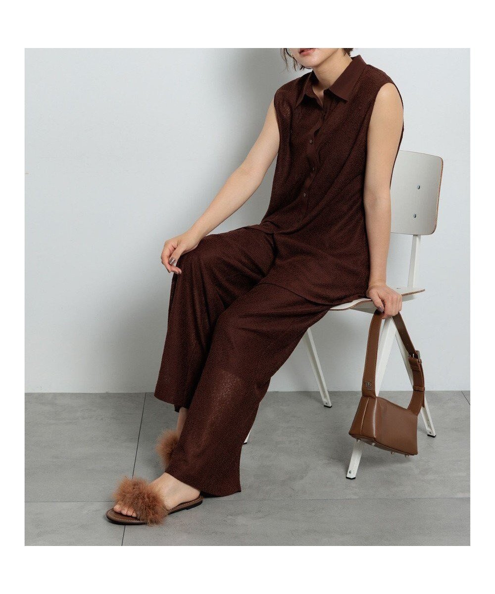 【テチチ/Te chichi】のクレープメッシュストレートパンツ(セットアップ可) インテリア・キッズ・メンズ・レディースファッション・服の通販 founy(ファニー) ファッション Fashion レディースファッション Fashion for Women セットアップ Matching Sets レディースパンツ・ボトムス Pants & Trousers / Bottoms おすすめ Recommended / Our Picks ストレート Straight, Straight Cut セットアップ Set-Up, Coordinated Outfit メッシュ Mesh, Net Fabric 夏 Summer S/S・春夏 SS, Spring/Summer, Warm Season A/W・秋冬 Autumn/Winter ブラウン|ID: prp329100004840388 ipo3291000000035271037