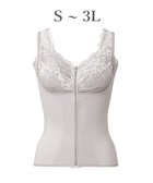 【ブラデリス ニューヨーク/BRADELIS New York】の【BRADELIS NewYork peace】細みえフロントファスナー綿混ブラキャミ25 補正下着 カップ付き キャミソール ブラトップ シェイパー グレージュ|ID: prp329100004840397 ipo3291000000035271076