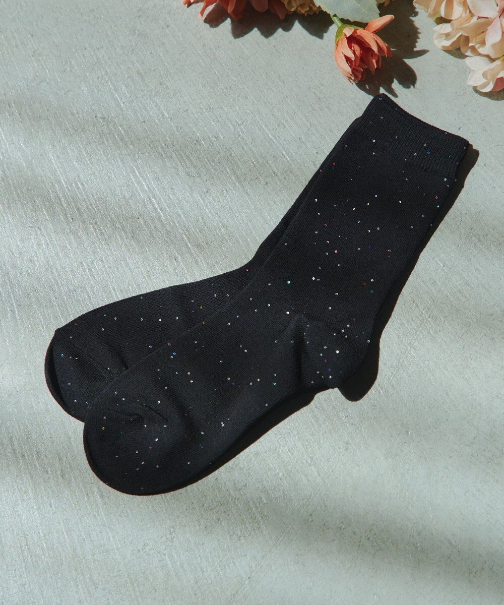 【ティアクラッセ/Tiaclasse】のスパンコールラメソックス インテリア・キッズ・メンズ・レディースファッション・服の通販 founy(ファニー) 　ファッション　Fashion　レディースファッション　Fashion for Women　ソックス&靴下　Socks & Hosiery　レッグウェア・ストッキング　Legwear & Hosiery　アクセサリー　Fashion Accessories　シューズ　Shoes, Footwear　スパンコール　Sequins, Sequin Embellishment　ソックス　Socks, Hosiery　パープル　Purple, Violet　エレガント 上品　Elegant　再入荷　Restock / Back in Stock　冬　Winter / This Winter　夏　Summer　新作・新入荷　New Arrivals / New In　春　Spring　洗える　Machine Washable　無地　Plain, Solid Color　秋　Autumn　ブラック|ID: prp329100004840399 ipo3291000000035271085