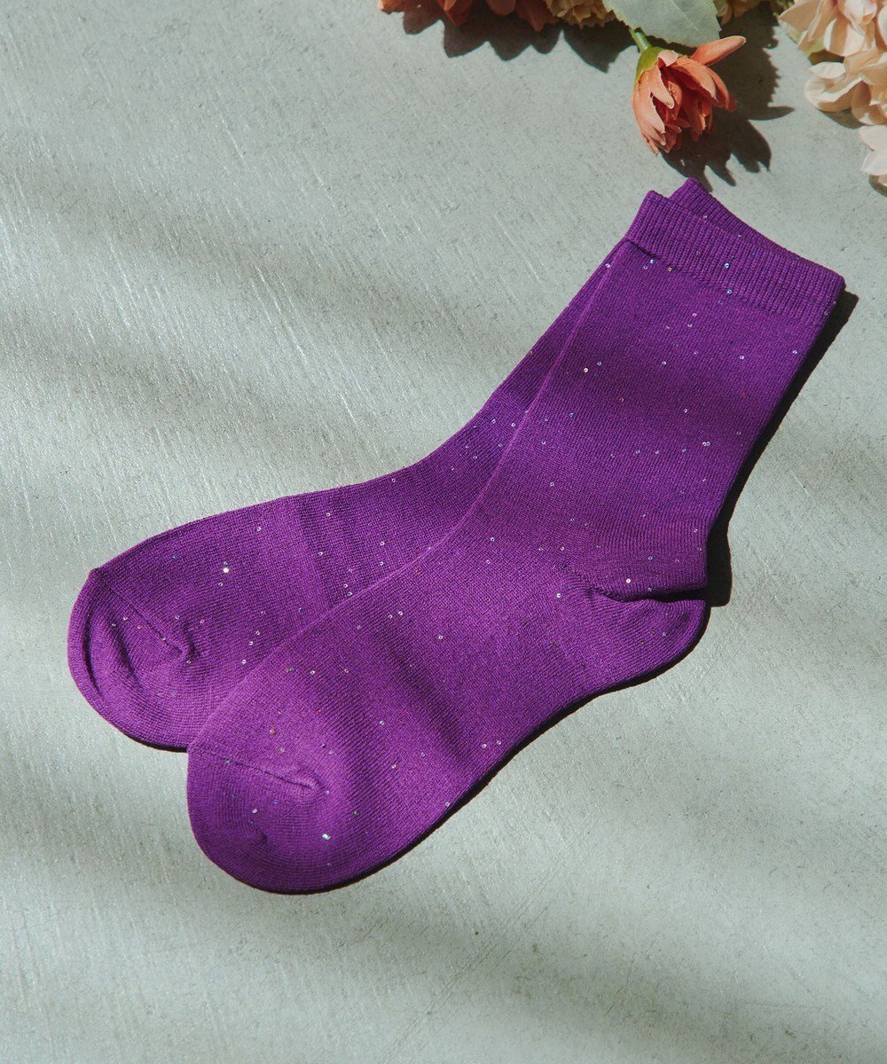 【ティアクラッセ/Tiaclasse】のスパンコールラメソックス インテリア・キッズ・メンズ・レディースファッション・服の通販 founy(ファニー) 　ファッション　Fashion　レディースファッション　Fashion for Women　ソックス&靴下　Socks & Hosiery　レッグウェア・ストッキング　Legwear & Hosiery　アクセサリー　Fashion Accessories　シューズ　Shoes, Footwear　スパンコール　Sequins, Sequin Embellishment　ソックス　Socks, Hosiery　パープル　Purple, Violet　エレガント 上品　Elegant　再入荷　Restock / Back in Stock　冬　Winter / This Winter　夏　Summer　新作・新入荷　New Arrivals / New In　春　Spring　洗える　Machine Washable　無地　Plain, Solid Color　秋　Autumn　パープル|ID: prp329100004840399 ipo3291000000035459573