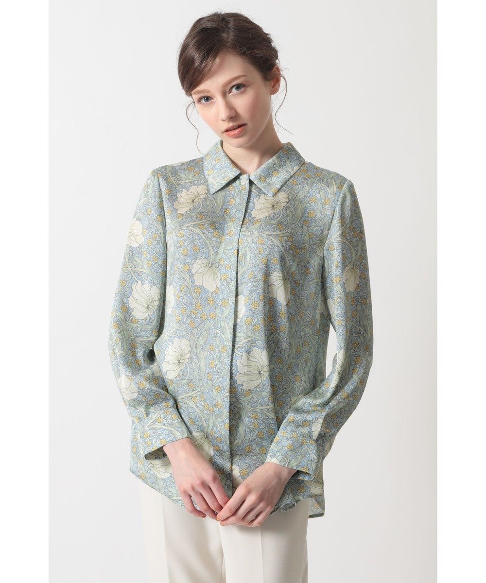 【ダックス/DAKS】のボタニカルプリントブラウス インテリア・キッズ・メンズ・レディースファッション・服の通販 founy(ファニー) 　ファッション　Fashion　レディースファッション　Fashion for Women　トップス・カットソー　Cut & Sew Tops　シャツ・ブラウス・オフィスカジュアル　Elegant Blouses & Button-Ups　なめらか　Smooth, Silky Texture　イエロー　Yellow　インナー　Innerwear　エレガント 上品　Elegant　カーディガン　Cardigan, Knitwear　ジャケット　Jacket, Outerwear　夏　Summer　S/S・春夏　SS, Spring/Summer, Warm Season　A/W・秋冬　Autumn/Winter　ライトブルー|ID: prp329100004840405 ipo3291000000035830376