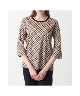 【ダックス/DAKS】のチェックプリント七分袖Tシャツ 人気、トレンドファッション・服の通販 founy(ファニー) ファッション Fashion レディースファッション Fashion for Women トップス・カットソー Cut & Sew Tops シャツ・ブラウス・オフィスカジュアル Elegant Blouses & Button-Ups ロングTシャツ・Tシャツ Longline T-Shirts & Tees カットソー・ベーシックTシャツ Cut-and-Sewn Tops / Stretch Tees & Basics なめらか Smooth, Silky Texture カットソー Cut and Sewn Top チェック Check, Plaid, Tartan バイアス Bias, Diagonal Cut プリント Print, Printed Pattern 夏 Summer 定番 Standard, Basic Item S/S・春夏 SS, Spring/Summer, Warm Season A/W・秋冬 Autumn/Winter 透かし Cut-Out, Lacework |ID:prp329100004840412