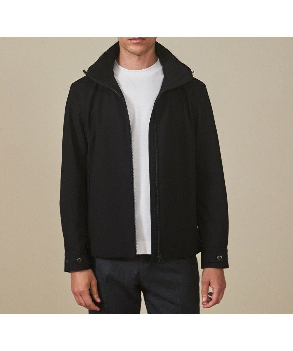 【五大陸/gotairiku / MEN】の仕事で着られる【シワになりにくい/洗える/ストレッチ/吸水速乾】バブルテック フーデッドブルゾン インテリア・キッズ・メンズ・レディースファッション・服の通販 founy(ファニー) 　ファッション　Fashion　メンズファッション　Fashion for Men　アウター　Men's Coats Outerwear　ブルゾンジャケット / カジュアルアウター　Bomber Jackets & Blousons　インナー　Innerwear　ウォッシャブル　Machine Washable　洗える　Machine Washable　吸水　Absorbent, Quick-Dry　軽量　Lightweight, Ultra Light　ジャケット　Jacket, Outerwear　ストレッチ　Stretch, Stretchy Fabric　スピンドル　Spindle, Drawcord　パーカー　Hoodie, Parka　ブルゾン　Blouson, Bomber Jacket　ポケット　Pocket, Pocket Detail　羽織　Haori, Light Jacket　A/W・秋冬　Autumn/Winter　ビジネス 仕事 通勤　Business / Work / Commuting　ブラック系|ID: prp329100004840733 ipo3291000000035517515