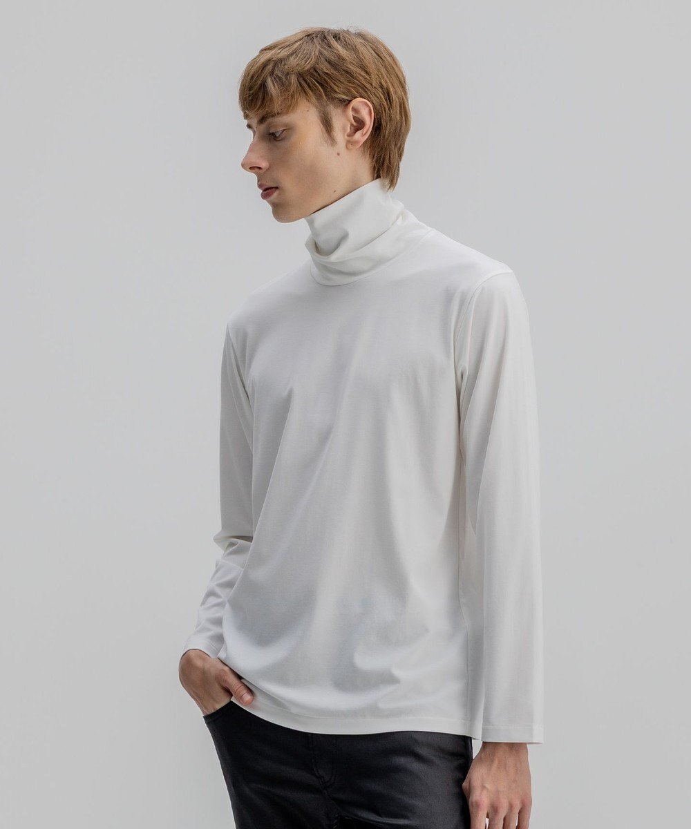 【ジョゼフ オム/JOSEPH HOMME / MEN】のハイゲージベアスムース タートルネック長袖Tシャツ インテリア・キッズ・メンズ・レディースファッション・服の通販 founy(ファニー) ファッション Fashion メンズファッション Fashion for Men トップス・カットソー Cut & Sew Tops メンズシャツ Shirts 2025年 2025 2025春夏・S/S Spring/Summer 2025 SS25 カットソー Cut and Sewn Top シンプル Simple, Minimal タートルネック Turtleneck, High Neck プリント Print, Printed Pattern ベーシック Basic, Essential 夏 Summer S/S・春夏 SS, Spring/Summer, Warm Season A/W・秋冬 Autumn/Winter 長袖 Long Sleeve, Full Sleeve ホワイト系|ID: prp329100004840753 ipo3291000000035788358