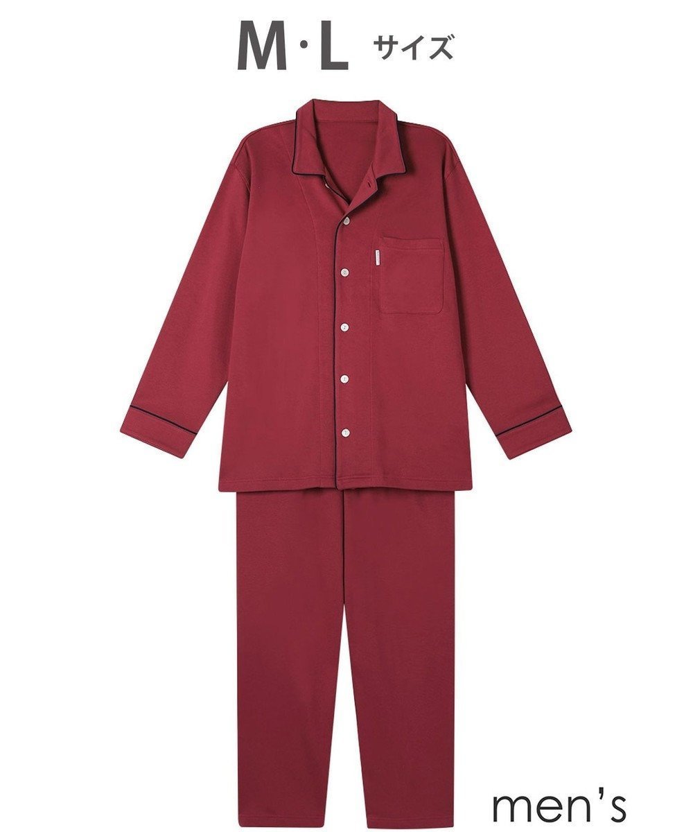 【ワコール 睡眠科学/wacoal suimin / MEN】のメンズ パジャマ 綿100%(本体) あったか 長袖 長ズボン YGW451 睡眠科学/ワコール インテリア・キッズ・メンズ・レディースファッション・服の通販 founy(ファニー) 　ファッション　Fashion　メンズファッション　Fashion for Men　なめらか　Smooth, Silky Texture　パジャマ　Pajamas, Sleepwear　ボトム　Bottoms, Lower Wear　メンズ　Men's, Menswear　長袖　Long Sleeve, Full Sleeve　レッド|ID: prp329100004840785 ipo3291000000035661840