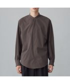 【アンフィーロ/UNFILO / MEN】のコンフォート バンドカラーシャツ 24年秋冬商品 ブラウン|ID: prp329100004840795 ipo3291000000035767452