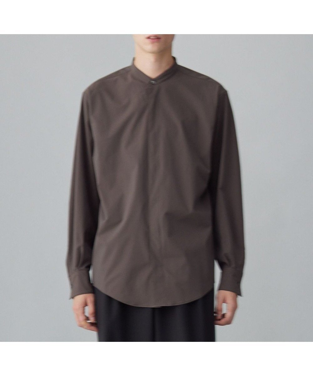 【アンフィーロ/UNFILO / MEN】のコンフォート バンドカラーシャツ 24年秋冬商品 インテリア・キッズ・メンズ・レディースファッション・服の通販 founy(ファニー) 　ファッション　Fashion　メンズファッション　Fashion for Men　トップス・カットソー　Cut & Sew Tops　メンズシャツ　Shirts　クラシック　Classic, Timeless Style　吸水　Absorbent, Quick-Dry　軽量　Lightweight, Ultra Light　ストレッチ　Stretch, Stretchy Fabric　スラックス　Slacks, Dress Pants　トレンド　Trend, Trending Now　A/W・秋冬　Autumn/Winter　ブラウン|ID: prp329100004840795 ipo3291000000035767452