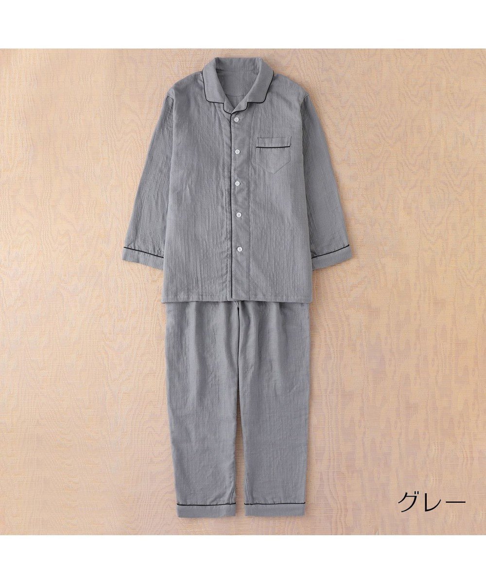 【ウチノ/UCHINO / MEN】のマシュマロガーゼカラーメンズパジャマ インテリア・キッズ・メンズ・レディースファッション・服の通販 founy(ファニー) 　ファッション　Fashion　メンズファッション　Fashion for Men　クラシカル　Classical, Vintage-Inspired　吸水　Absorbent, Quick-Dry　シンプル　Simple, Minimal　スタンダード　Standard, Basic　バランス　Balance, Style Balance　パイピング　Piping, Trim Design　パジャマ　Pajamas, Sleepwear　プレミアム　Premium, High-End　メンズ　Men's, Menswear　グレー|ID: prp329100004840797 ipo3291000000036112387