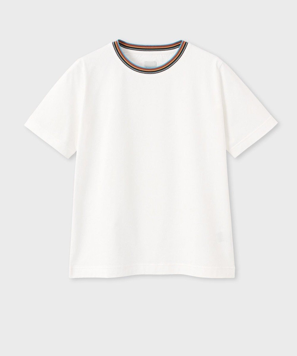 【ポール スミス/Paul Smith】のSignature Stripe 半袖Tシャツ インテリア・キッズ・メンズ・レディースファッション・服の通販 founy(ファニー) 　ファッション　Fashion　レディースファッション　Fashion for Women　トップス・カットソー　Cut & Sew Tops　シャツ・ブラウス・オフィスカジュアル　Elegant Blouses & Button-Ups　ロングTシャツ・Tシャツ　Longline T-Shirts & Tees　カットソー・ベーシックTシャツ　Cut-and-Sewn Tops / Stretch Tees & Basics　おすすめ　Recommended / Our Picks　インナー　Innerwear　カットソー　Cut and Sewn Top　ギフト プレゼント　Gift / Present　シルケット　Silket, Silky Cotton　シンプル　Simple, Minimal　ジャケット　Jacket, Outerwear　ベーシック　Basic, Essential　エレガント 上品　Elegant　半袖　Short Sleeve, Half Sleeve　夏　Summer　S/S・春夏　SS, Spring/Summer, Warm Season　A/W・秋冬　Autumn/Winter　ホワイト|ID: prp329100004840823 ipo3291000000035570684