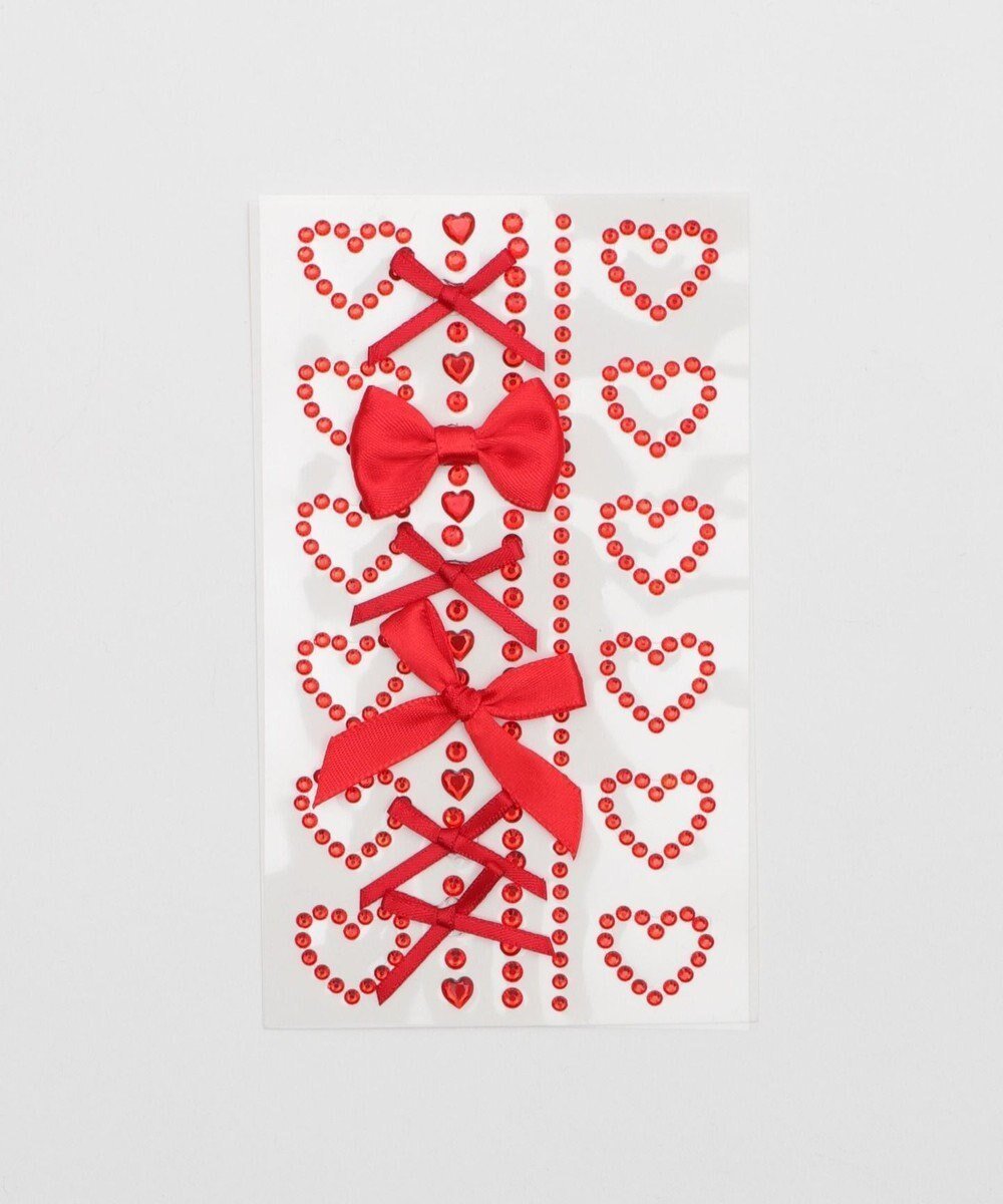 【ウィゴー/WEGO】のフェイスデコステッカー インテリア・キッズ・メンズ・レディースファッション・服の通販 founy(ファニー) 　ファッション　Fashion　レディースファッション　Fashion for Women　スポーツウェア　Functional & Stylish Sportswear　おすすめ　Recommended / Our Picks　ストーン　Stone, Gem-Like　スポーツ　Sports, Activewear　スマホ　Smartphone, Mobile Device　リボン　Ribbon, Bow　レッド|ID: prp329100004840846 ipo3291000000035592423