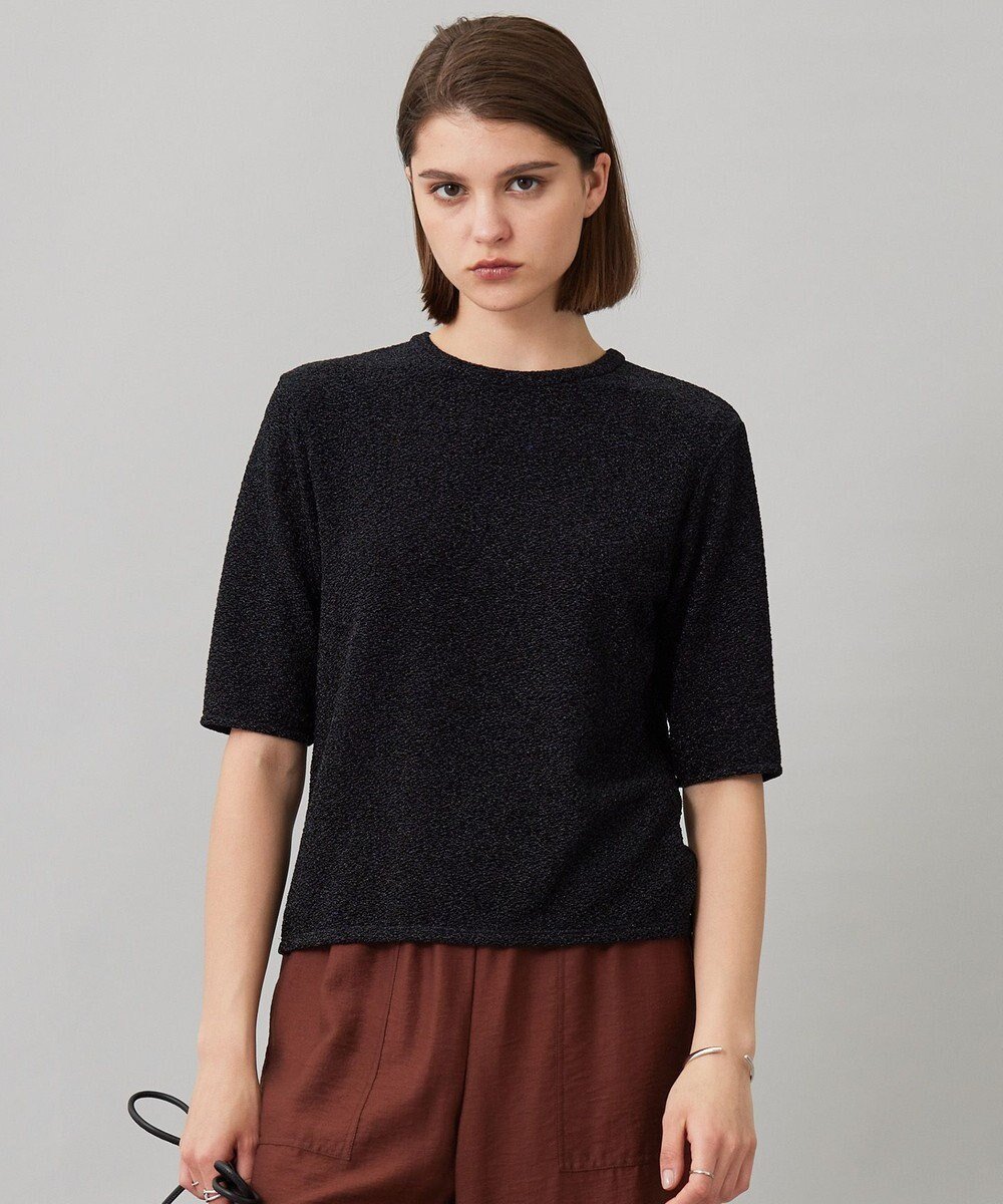 【アイシービー/iCB】の【洗える】シャイニーラメジャガード カットソー 人気、トレンドファッション・服の通販 founy(ファニー) 　ファッション　Fashion　レディースファッション　Fashion for Women　トップス・カットソー　Cut & Sew Tops　シャツ・ブラウス・オフィスカジュアル　Elegant Blouses & Button-Ups　ロングTシャツ・Tシャツ　Longline T-Shirts & Tees　カットソー・ベーシックTシャツ　Cut-and-Sewn Tops / Stretch Tees & Basics　洗える　Machine Washable　カットソー　Cut and Sewn Top　クロップド　Cropped, Short Length　シャイニー　Shiny, Glossy Finish　シンプル　Simple, Minimal　ボトム　Bottoms, Lower Wear　ワイド　Wide, Wide Fit　A/W・秋冬　Autumn/Winter　2025年　2025　2025-2026秋冬・A/W　Autumn/Winter 2025–26 AW25–26　 other-1|ID: prp329100004840878 ipo3291000000036150590