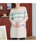 【ティアクラッセ/Tiaclasse】の【洗える】マルチボーダーニットチュニック ベージュ|ID: prp329100004840931 ipo3291000000035729241