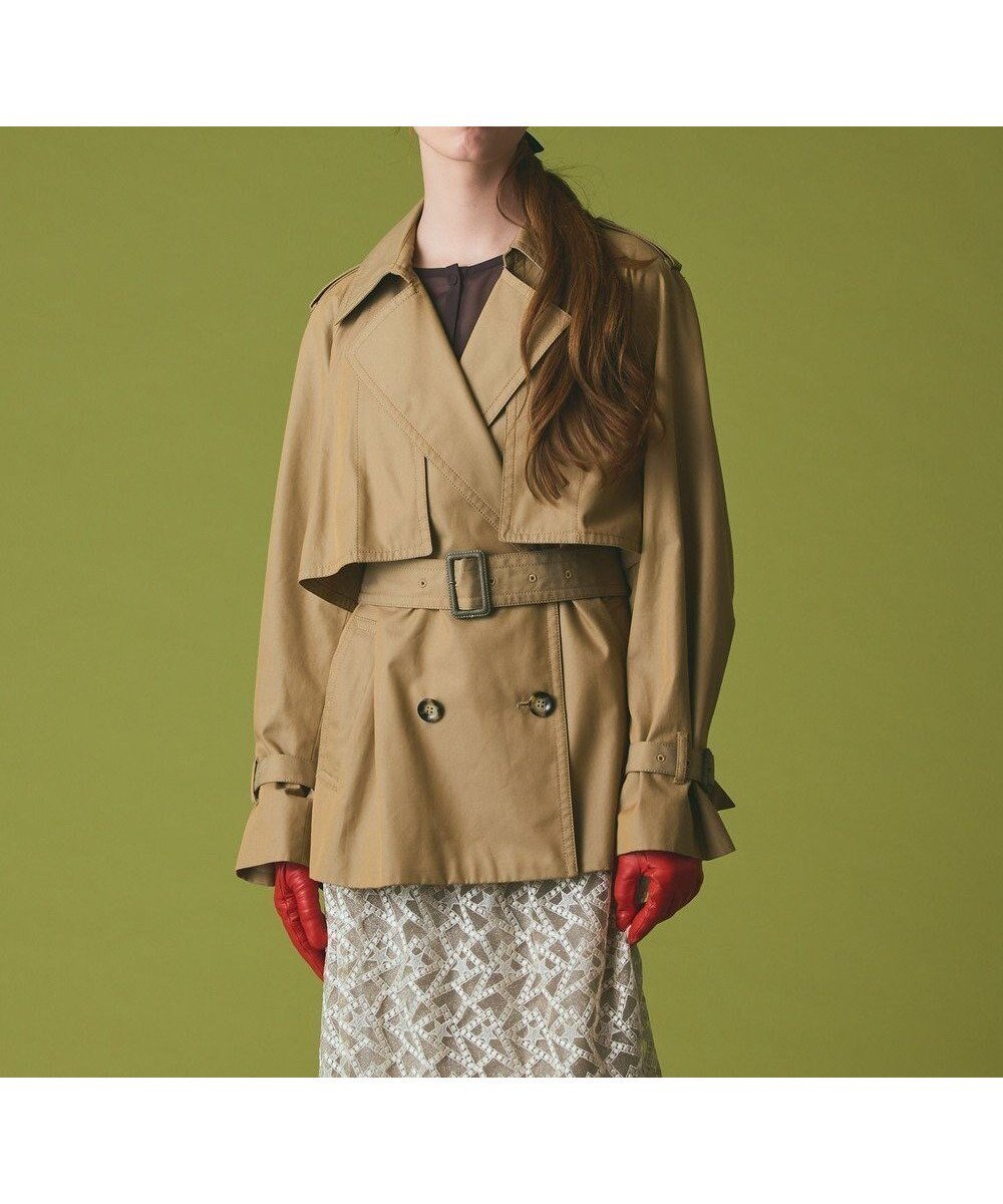 【グレース コンチネンタル/GRACE CONTINENTAL】のケープショートトレンチコート インテリア・キッズ・メンズ・レディースファッション・服の通販 founy(ファニー) 　ファッション　Fashion　レディースファッション　Fashion for Women　アウター　Coat / Outerwear Collection　コート・ロングコート・ピーコート　Long Coats, Peacoats & More　レディースジャケット・軽アウター　Jackets　トレンチコート / 春秋の定番アウター　Trench Coats　ヴィンテージ　Vintage Style　シャンブレー　Chambray, Denim-Like Fabric　ショート　Short, Short Length　ジャケット　Jacket, Outerwear　トレンチ　Trench, Trench Coat　定番　Standard, Basic Item　バランス　Balance, Style Balance　パッチ　Patch, Appliqué　フレア　Flare, Flared　ボトム　Bottoms, Lower Wear　A/W・秋冬　Autumn/Winter　ベージュ|ID: prp329100004840932 ipo3291000000035814122