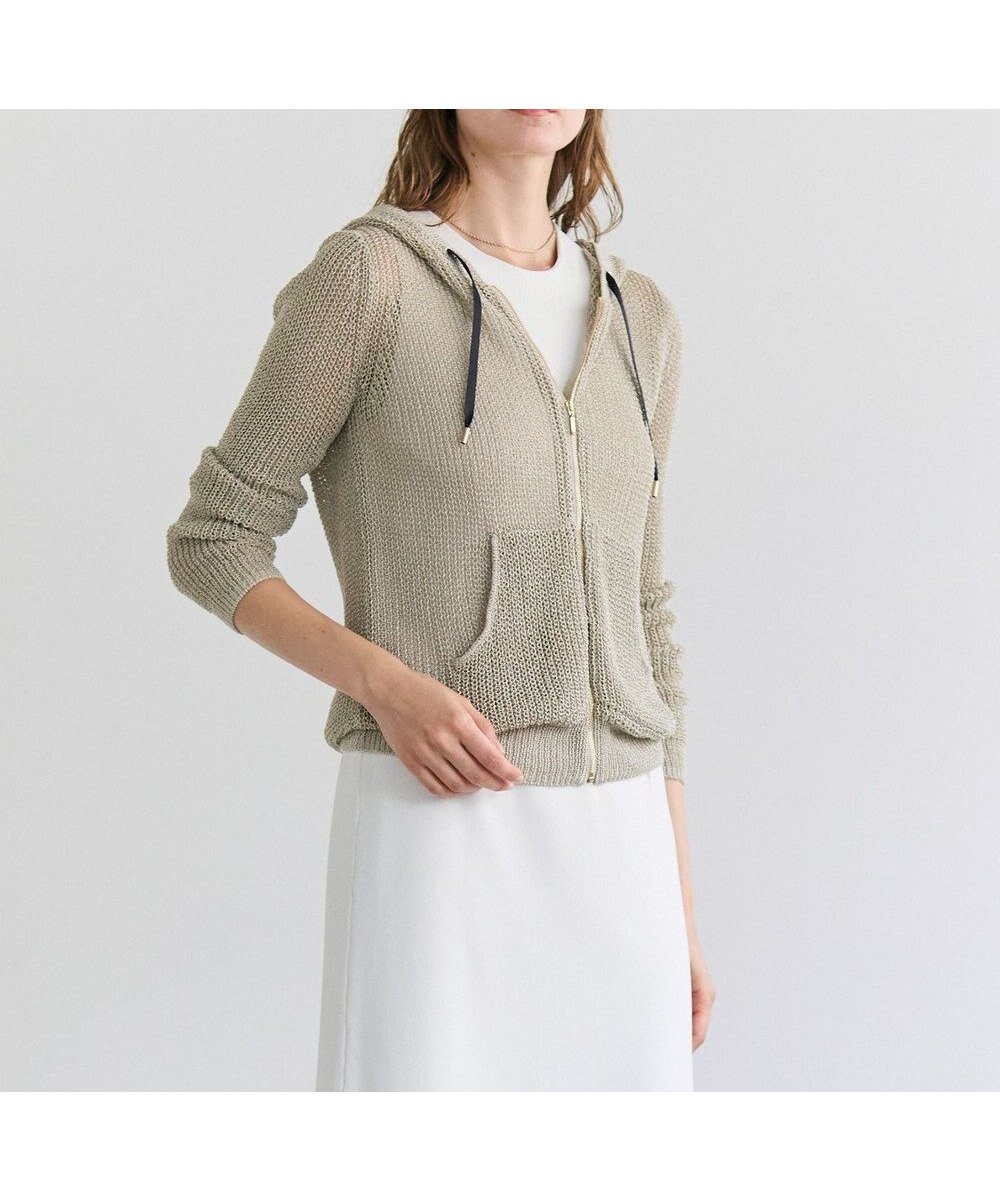 【ベイジ,/BEIGE,】のOPTICAL / ペーパーヤーンフーディージップニット インテリア・キッズ・メンズ・レディースファッション・服の通販 founy(ファニー) 　ファッション　Fashion　レディースファッション　Fashion for Women　トップス・カットソー　Cut & Sew Tops　ニット　Knit Tops & Sweaters　レディースパーカー・カジュアルフーディー　Casual Hoodies & Sweatshirts　インナー　Innerwear　春　Spring　キャミソール　Camisole, Spaghetti Strap Top　軽量　Lightweight, Ultra Light　ジップ　Zip, Zipper　タンク　Tank Top, Sleeveless Top　人気　Popular, Best Seller　パーカー　Hoodie, Parka　S/S・春夏　SS, Spring/Summer, Warm Season　夏　Summer　旅行　Travel　エレガント 上品　Elegant　ビジネス 仕事 通勤　Business / Work / Commuting　Flax|ID: prp329100004840937 ipo3291000000036298761