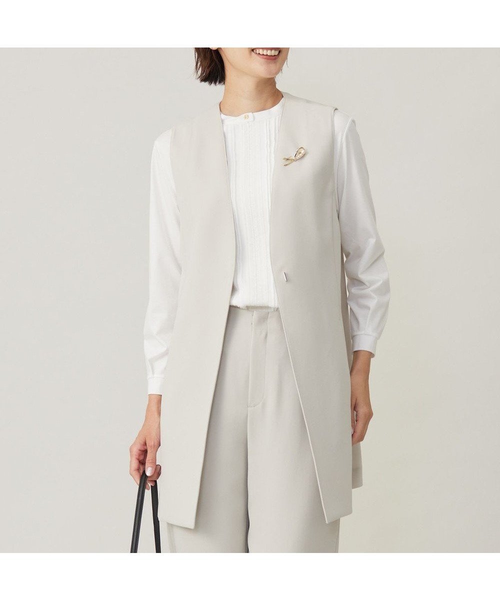 【ジェイ プレス/J.PRESS】の【セットアップ対応・洗える】セラテリーダブルクロス ジレ インテリア・キッズ・メンズ・レディースファッション・服の通販 founy(ファニー) 　ファッション　Fashion　レディースファッション　Fashion for Women　アウター　Coat / Outerwear Collection　レディースジャケット・軽アウター　Jackets　インナー　Innerwear　洗える　Machine Washable　ジャケット　Jacket, Outerwear　ストレッチ　Stretch, Stretchy Fabric　スリット　Slit, Slit Detail　セットアップ　Set-Up, Coordinated Outfit　トレンド　Trend, Trending Now　パウダー　Powder, Soft Tone　ポケット　Pocket, Pocket Detail　ロング　Long, Long-Length　A/W・秋冬　Autumn/Winter　エレガント 上品　Elegant　ビジネス 仕事 通勤　Business / Work / Commuting　グレージュ系|ID: prp329100004840947 ipo3291000000035599277