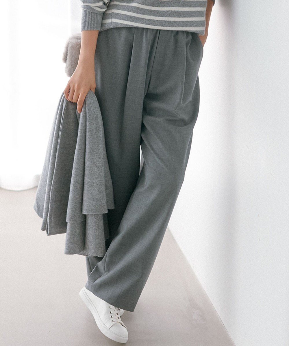 【23区/NIJYUSANKU】のナチュラルストレッチサキソニー バレル パンツ インテリア・キッズ・メンズ・レディースファッション・服の通販 founy(ファニー) 　ファッション　Fashion　レディースファッション　Fashion for Women　パンツ　Pants & Trousers　ストレッチ　Stretch, Stretchy Fabric　トレンド　Trend, Trending Now　バランス　Balance, Style Balance　ボトム　Bottoms, Lower Wear　ワイド　Wide, Wide Fit　冬　Winter / This Winter　A/W・秋冬　Autumn/Winter　2024年　2024　2024-2025秋冬・A/W　Autumn/Winter 2024–25 AW24–25　グレー系|ID: prp329100004841107 ipo3291000000035281574