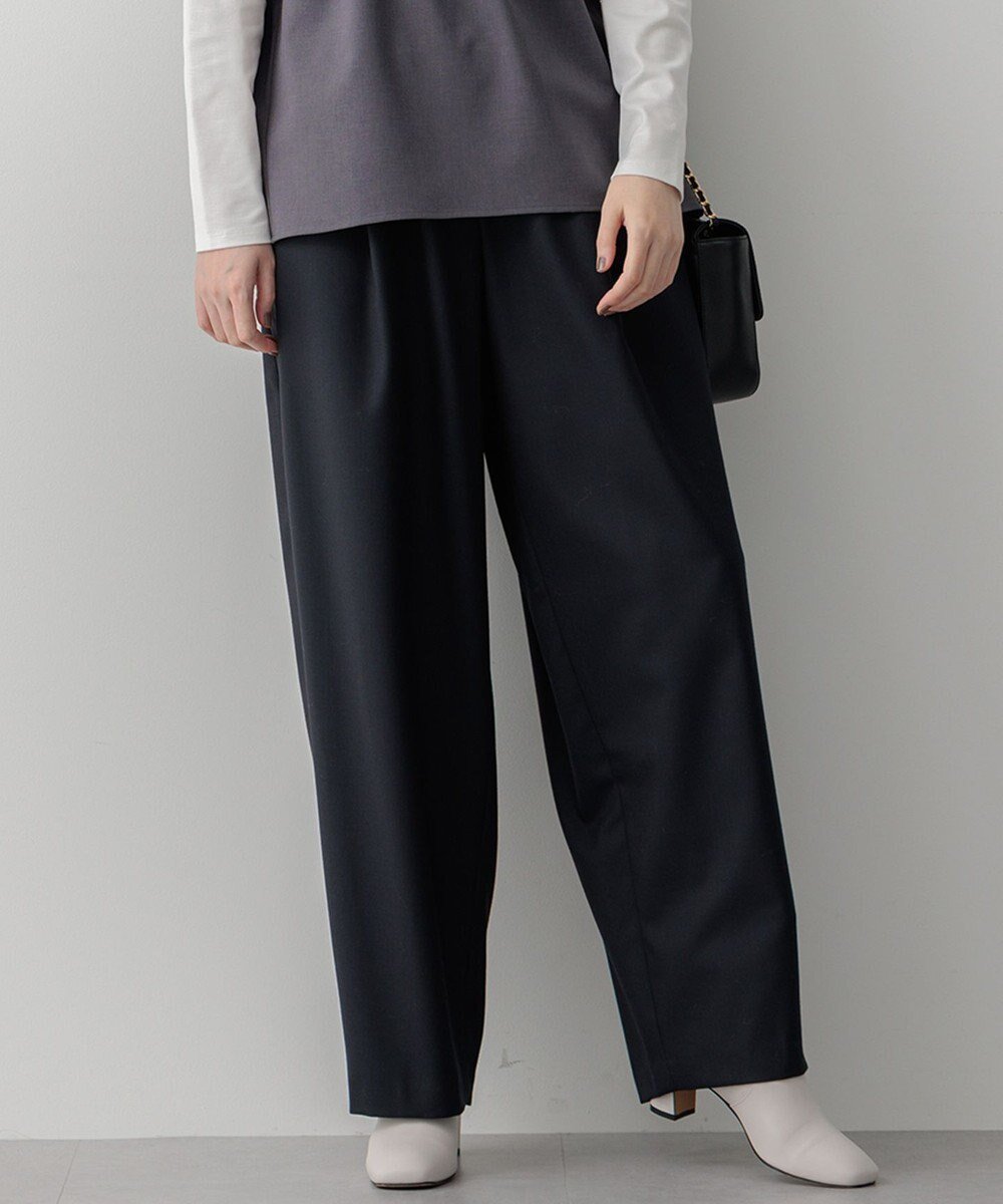 【23区/NIJYUSANKU】のナチュラルストレッチサキソニー バレル パンツ インテリア・キッズ・メンズ・レディースファッション・服の通販 founy(ファニー) 　ファッション　Fashion　レディースファッション　Fashion for Women　パンツ　Pants & Trousers　ストレッチ　Stretch, Stretchy Fabric　トレンド　Trend, Trending Now　バランス　Balance, Style Balance　ボトム　Bottoms, Lower Wear　ワイド　Wide, Wide Fit　冬　Winter / This Winter　A/W・秋冬　Autumn/Winter　2024年　2024　2024-2025秋冬・A/W　Autumn/Winter 2024–25 AW24–25　ダークネイビー系|ID: prp329100004841107 ipo3291000000035281577