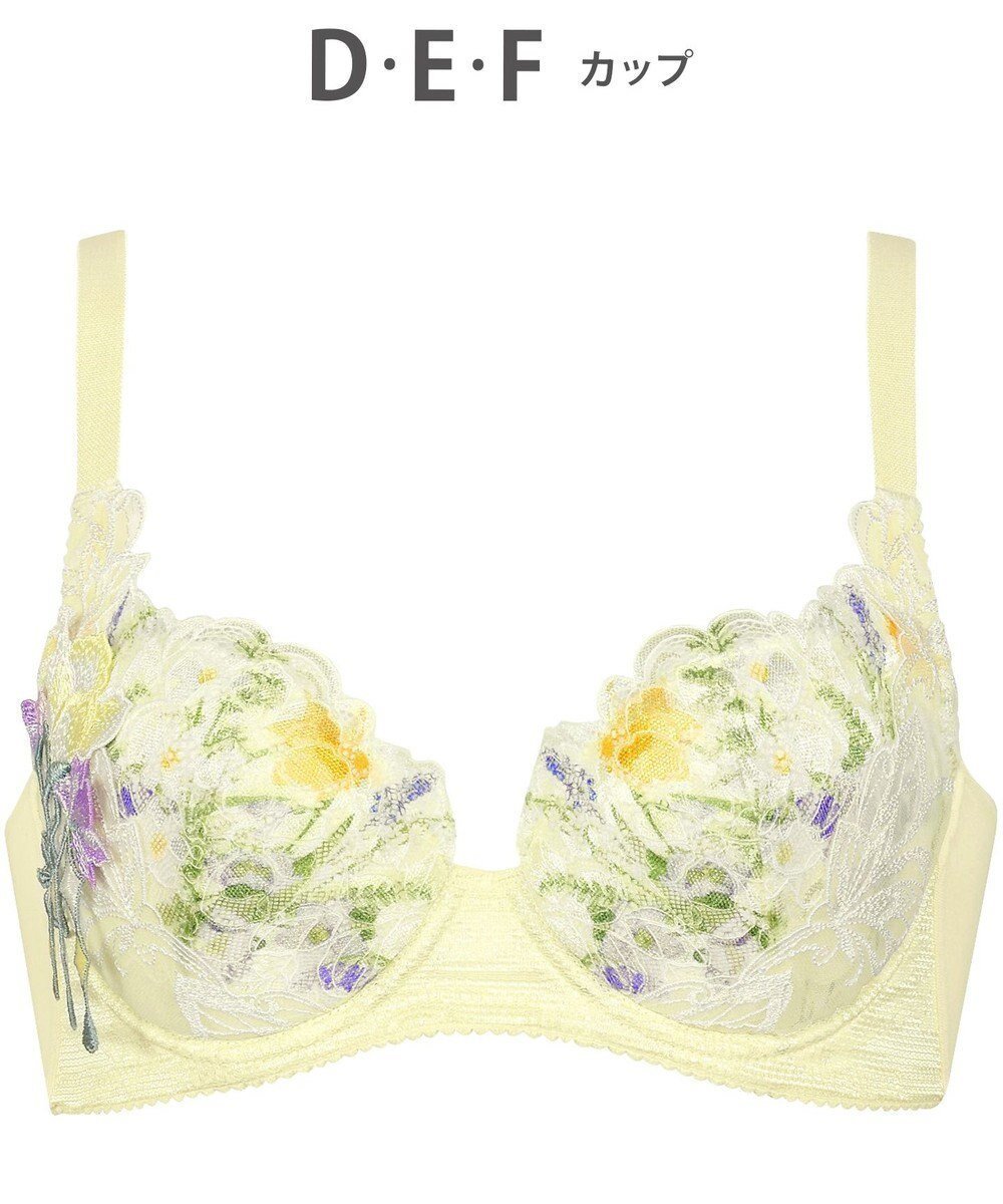 【ワコール/WACOAL】のルジェ 【背中すっきり脇高ブラ】 ブラジャー 上胸ふっくら 脇すっきり 脇から背中のくいこみを軽減 レディース BCA740 /ワコール インテリア・キッズ・メンズ・レディースファッション・服の通販 founy(ファニー) 　ファッション　Fashion　レディースファッション　Fashion for Women　アンダー　Underwear Essentials　ブラジャー　Bra, Lingerie　プリント　Print, Printed Pattern　レース　Lace, Lace Fabric　ワイヤー　Wire, Wired Bra　イエロー|ID: prp329100004841116 ipo3291000000036177665