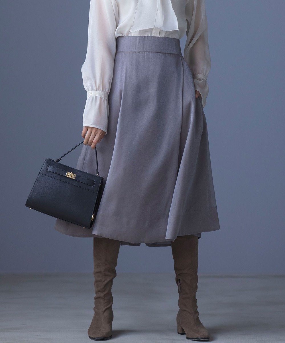 【組曲/KUMIKYOKU】のシャイニーオーガン フレアスカート インテリア・キッズ・メンズ・レディースファッション・服の通販 founy(ファニー) 　ファッション　Fashion　レディースファッション　Fashion for Women　スカート　Skirts　Aライン・フレアスカート　A-Line & Flared Skirts　オーガンジー　Organza Fabric　シアー　Sheer, See-Through　シェイプ　Shape, Slim Fit　シャーリング　Shirring, Ruched　シンプル　Simple, Minimal　フレア　Flare, Flared　ヨーク　Yoke, Yoke Design　A/W・秋冬　Autumn/Winter　S/S・春夏　SS, Spring/Summer, Warm Season　夏　Summer　エレガント 上品　Elegant　ココアブラウン系|ID: prp329100004841121 ipo3291000000035600064