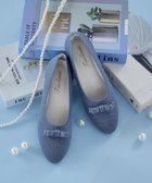 【ティアクラッセ/Tiaclasse】の【安田美沙子さん着用/小倉優子さん着用・洗える/撥水】プチリボンニットフラットパンプス ブルー|ID: prp329100004841219 ipo3291000000035626643
