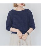 【アメリカンホリック/AMERICAN HOLIC】のモヘヤ風シアー半袖ニットトップス Navy|ID: prp329100004841345 ipo3291000000035519840