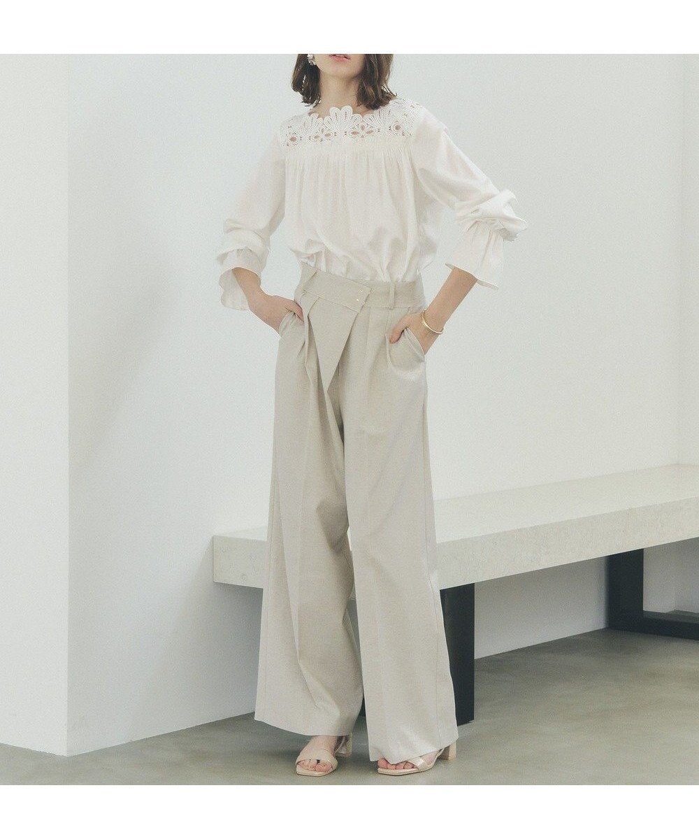 【イェッカ ヴェッカ/YECCA VECCA】のメタルホックワイドパンツ インテリア・キッズ・メンズ・レディースファッション・服の通販 founy(ファニー) ファッション Fashion レディースファッション Fashion for Women パンツ Pants & Trousers ドレープ Drape, Draping Fabric ポケット Pocket, Pocket Detail メタル Metal, Metal Parts ループ Loop, Loop Knit ワイド Wide, Wide Fit 夏 Summer 春 Spring S/S・春夏 SS, Spring/Summer, Warm Season ビジネス 仕事 通勤 Business / Work / Commuting Light Beige|ID: prp329100004841444 ipo3291000000035517849