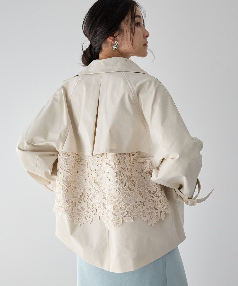 【イェッカ ヴェッカ/YECCA VECCA】のレースMIXショートトレンチコート インテリア・キッズ・メンズ・レディースファッション・服の通販 founy(ファニー) 　ファッション　Fashion　レディースファッション　Fashion for Women　アウター　Coat / Outerwear Collection　コート・ロングコート・ピーコート　Long Coats, Peacoats & More　レディースジャケット・軽アウター　Jackets　トレンチコート / 春秋の定番アウター　Trench Coats　おすすめ　Recommended / Our Picks　ショート　Short, Short Length　ジャケット　Jacket, Outerwear　ダブル　Double, Double-Breasted　トレンチ　Trench, Trench Coat　ポケット　Pocket, Pocket Detail　レース　Lace, Lace Fabric　夏　Summer　春　Spring　S/S・春夏　SS, Spring/Summer, Warm Season　ビジネス 仕事 通勤　Business / Work / Commuting　Ivory|ID: prp329100004841462 ipo3291000000035284136