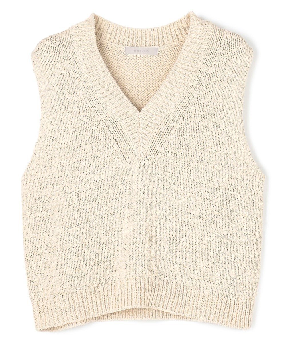 【アンフィーロ 自由区/UNFILO】のテープヤーンニット ベスト インテリア・キッズ・メンズ・レディースファッション・服の通販 founy(ファニー) 　ファッション　Fashion　レディースファッション　Fashion for Women　アウター　Coat / Outerwear Collection　トップス・カットソー　Cut & Sew Tops　ニット　Knit Tops & Sweaters　ベスト&ジレ / 重ね着スタイル　Vests & Gilets　インナー　Innerwear　ウォッシャブル　Machine Washable　カットソー　Cut and Sewn Top　キャミソール　Camisole, Spaghetti Strap Top　タンク　Tank Top, Sleeveless Top　ノースリーブ　Sleeveless, No-Sleeve　ベスト　Vest, Waistcoat　夏　Summer　春　Spring　S/S・春夏　SS, Spring/Summer, Warm Season　グレージュ|ID: prp329100004841491 ipo3291000000035705172